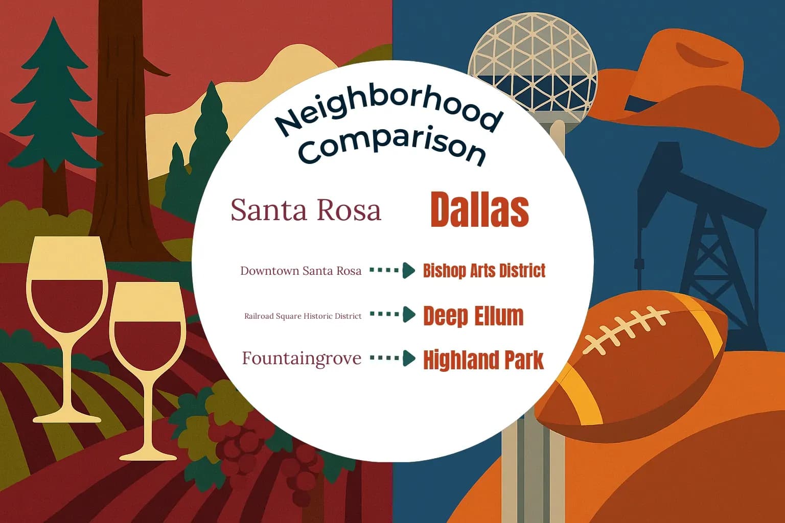 Santa Rosa vs Dallas Neighborhood Comparison