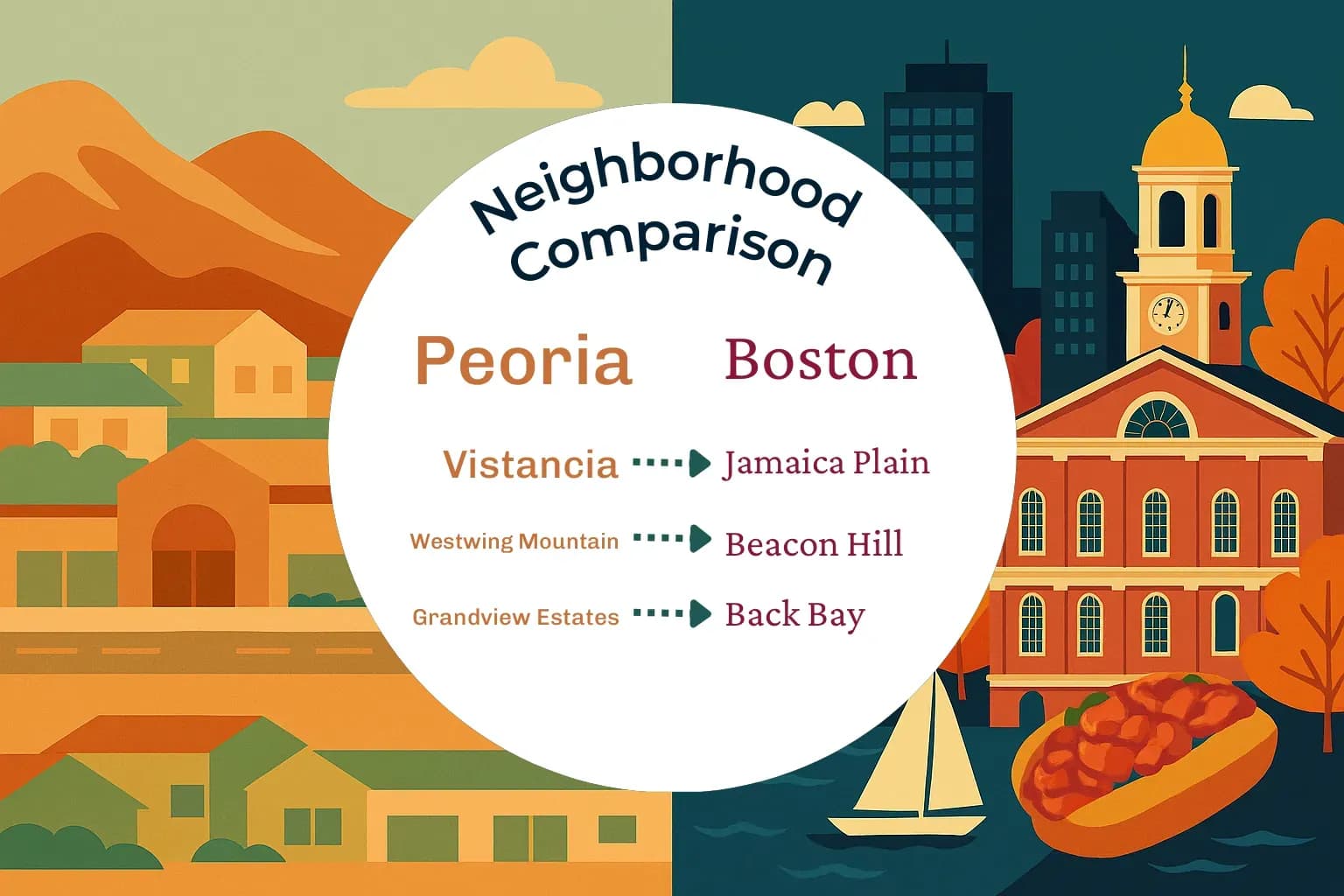 Peoria vs Boston Neighborhood Comparison