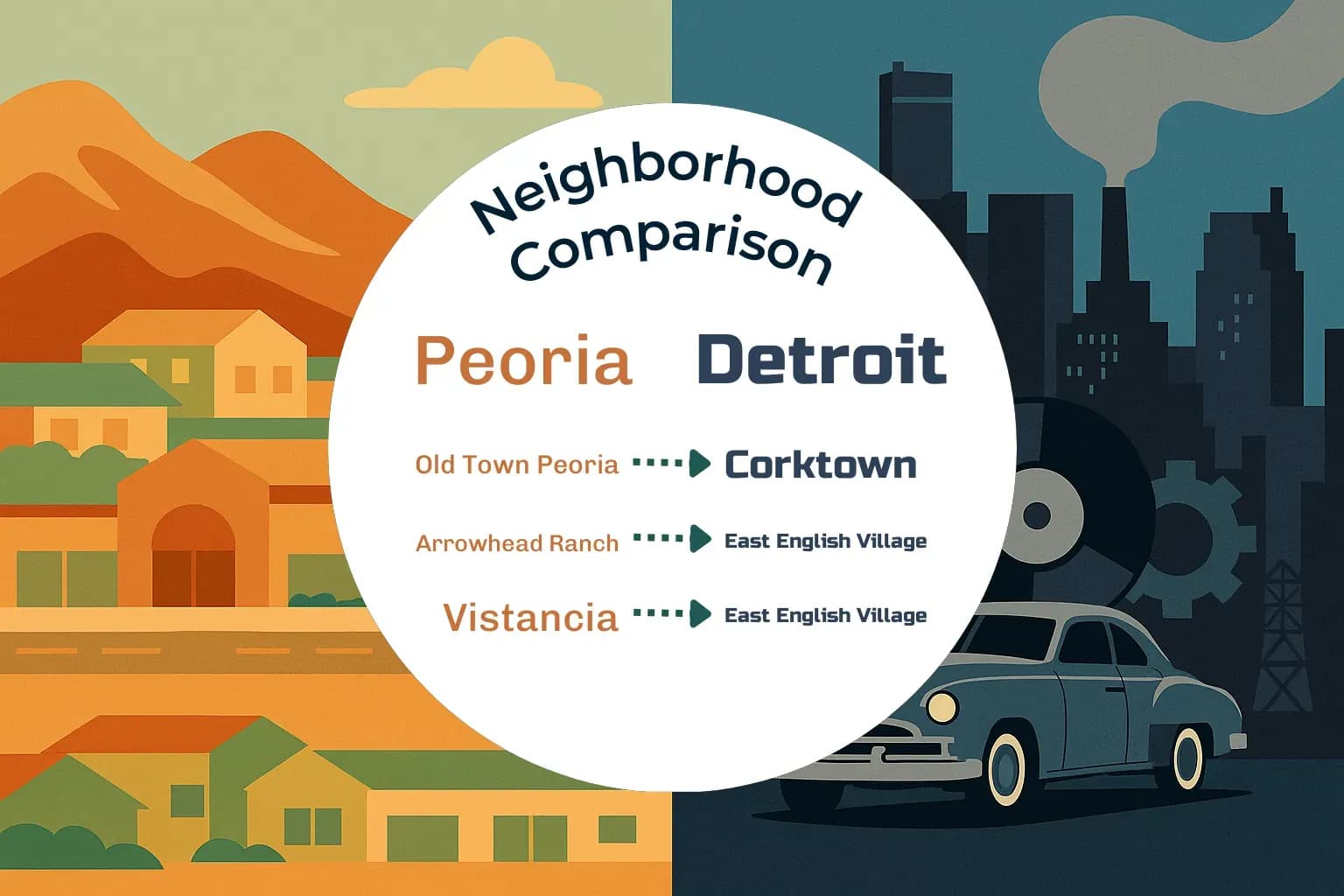 Peoria vs Detroit Neighborhood Comparison