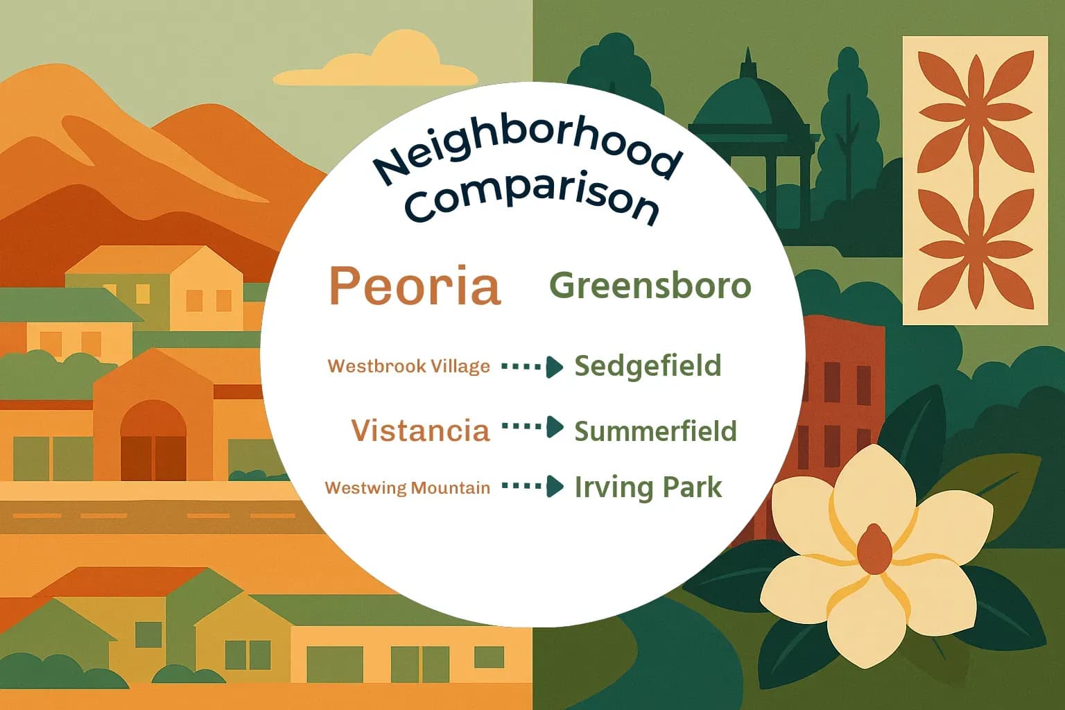Peoria vs Greensboro Neighborhood Comparison