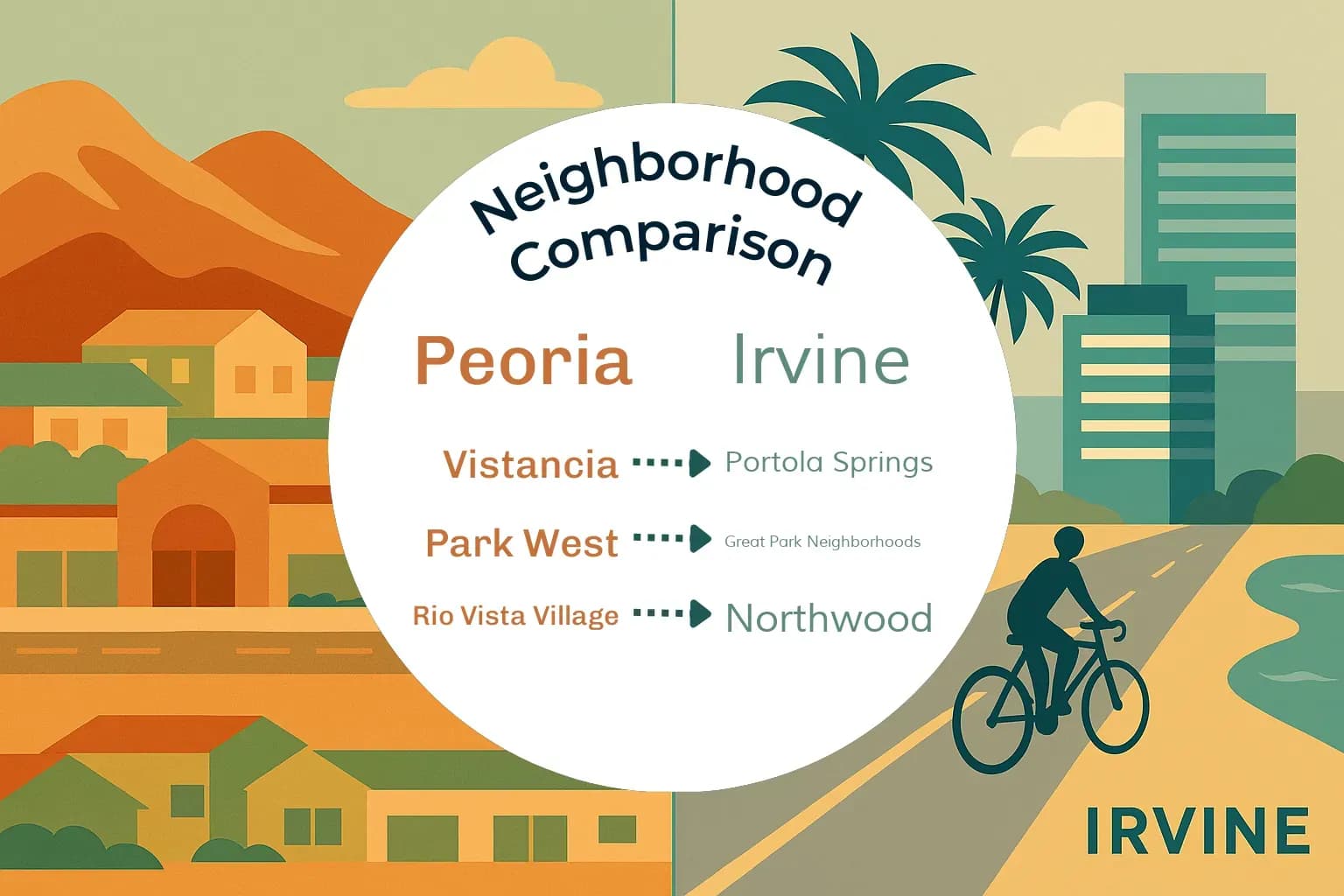 Peoria vs Irvine Neighborhood Comparison