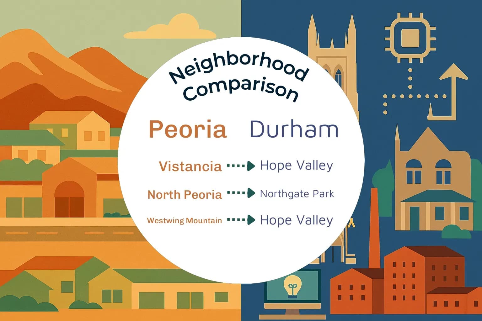 Peoria vs Durham Neighborhood Comparison