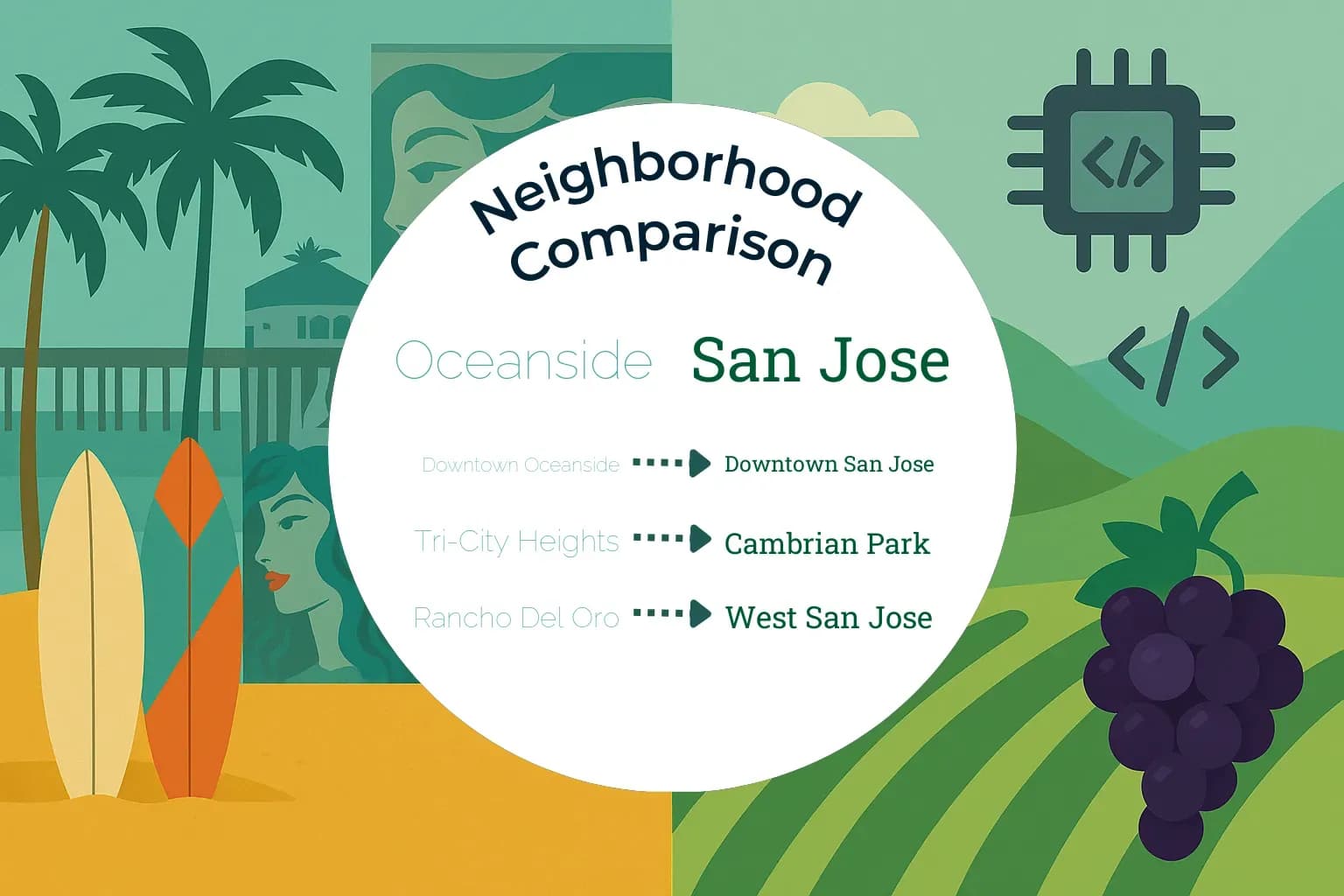 Oceanside vs San Jose Neighborhood Comparison