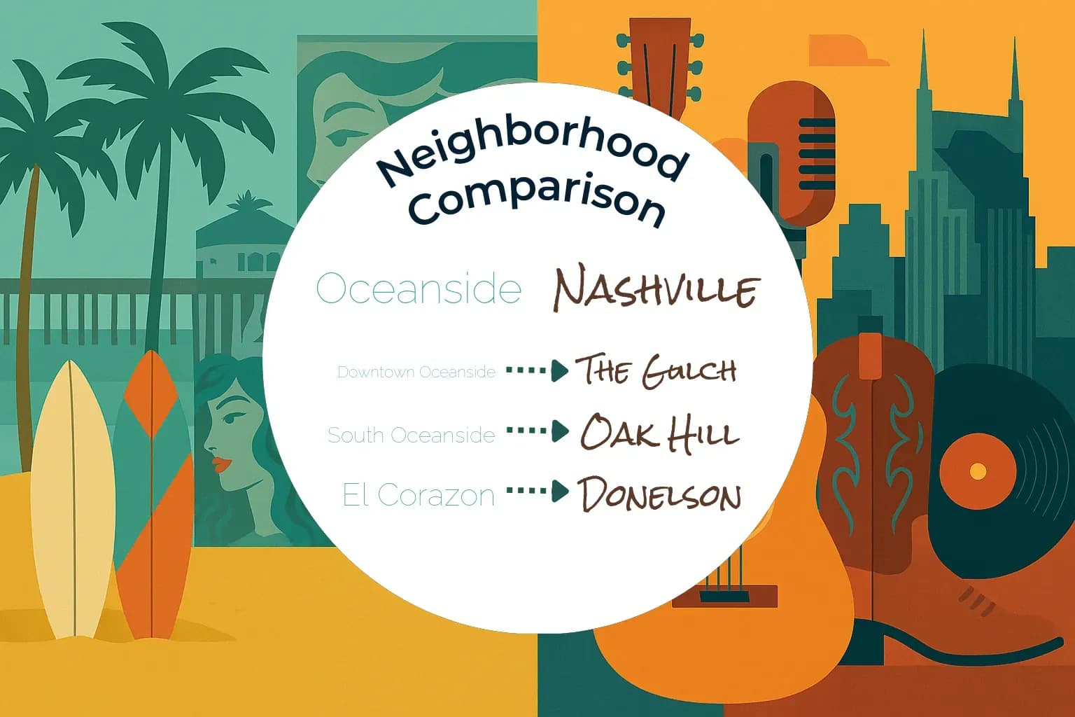 Oceanside vs Nashville Neighborhood Comparison