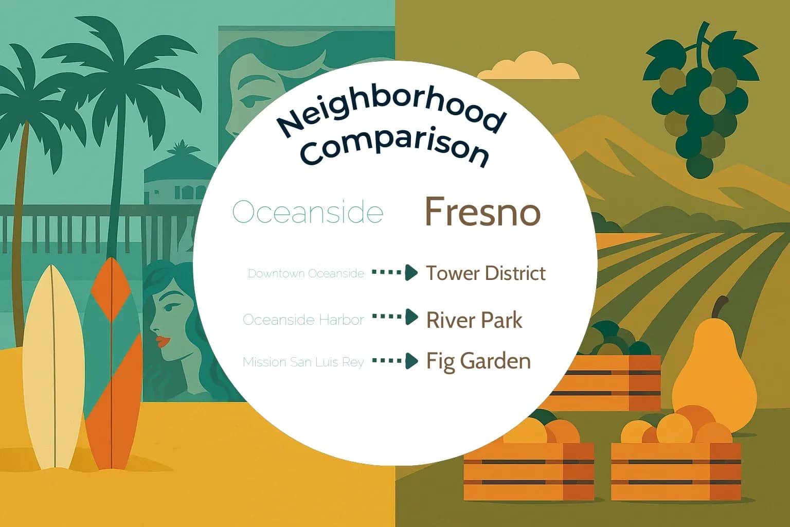 Oceanside vs Fresno Neighborhood Comparison
