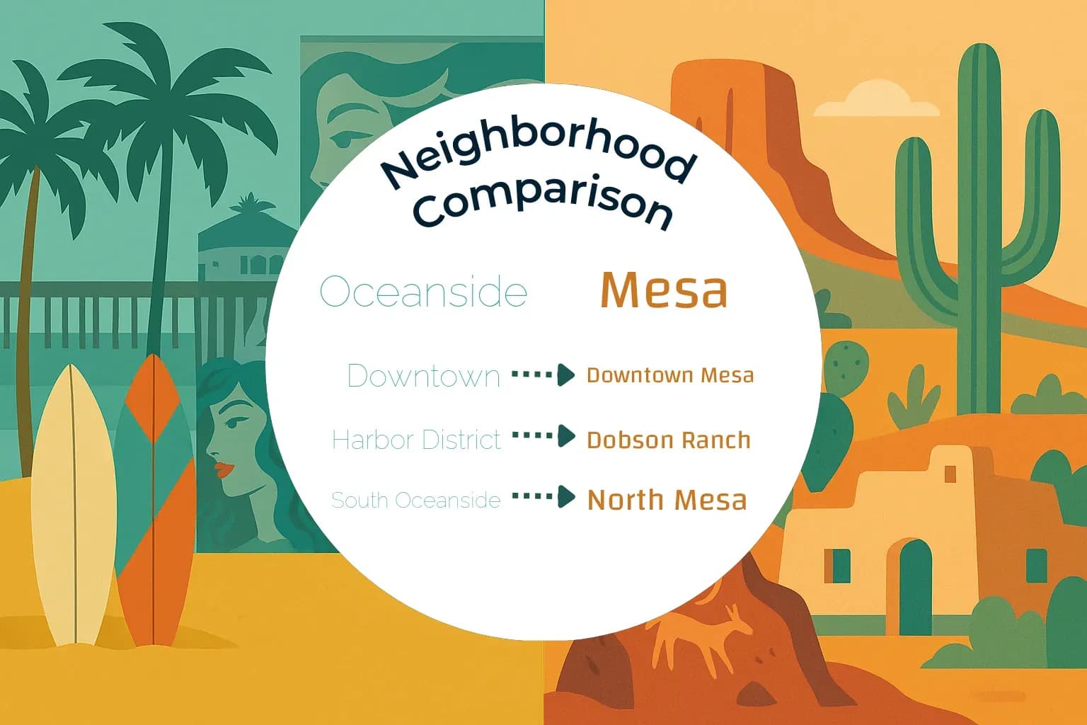 Oceanside vs Mesa Neighborhood Comparison
