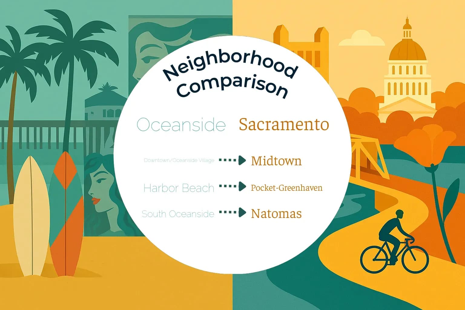 Oceanside vs Sacramento Neighborhood Comparison