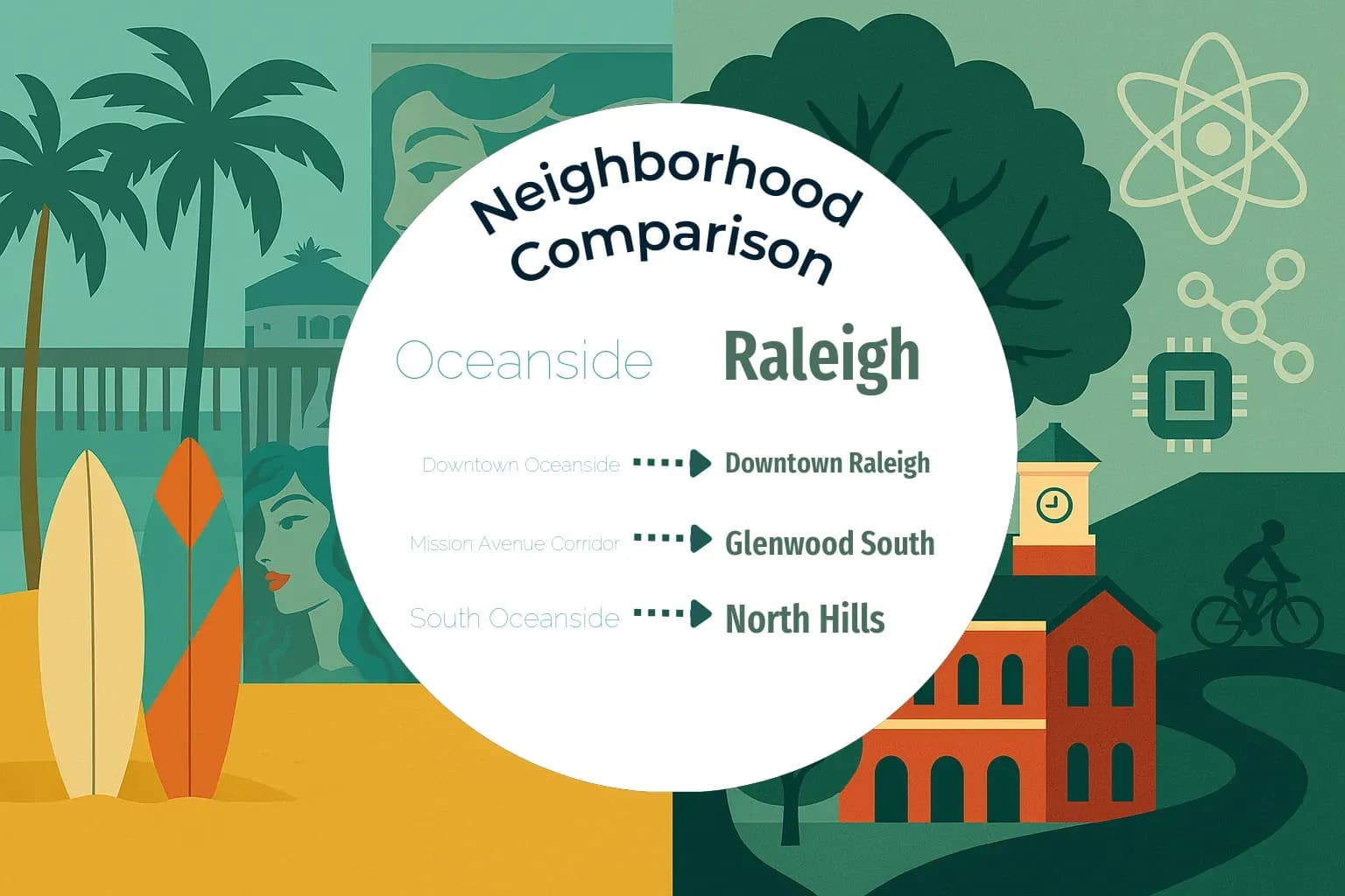 Oceanside vs Raleigh Neighborhood Comparison