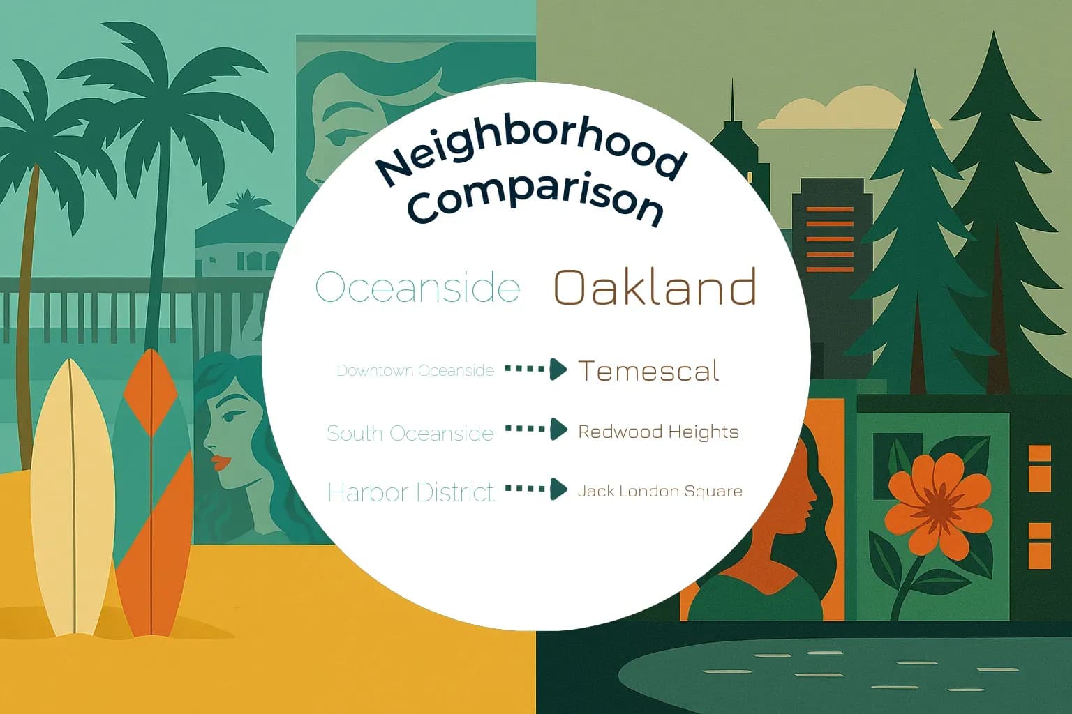 Oceanside vs Oakland Neighborhood Comparison