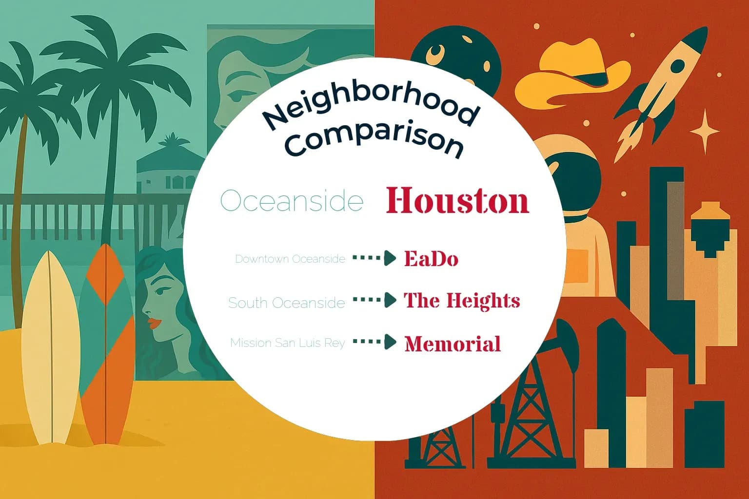 Oceanside vs Houston Neighborhood Comparison