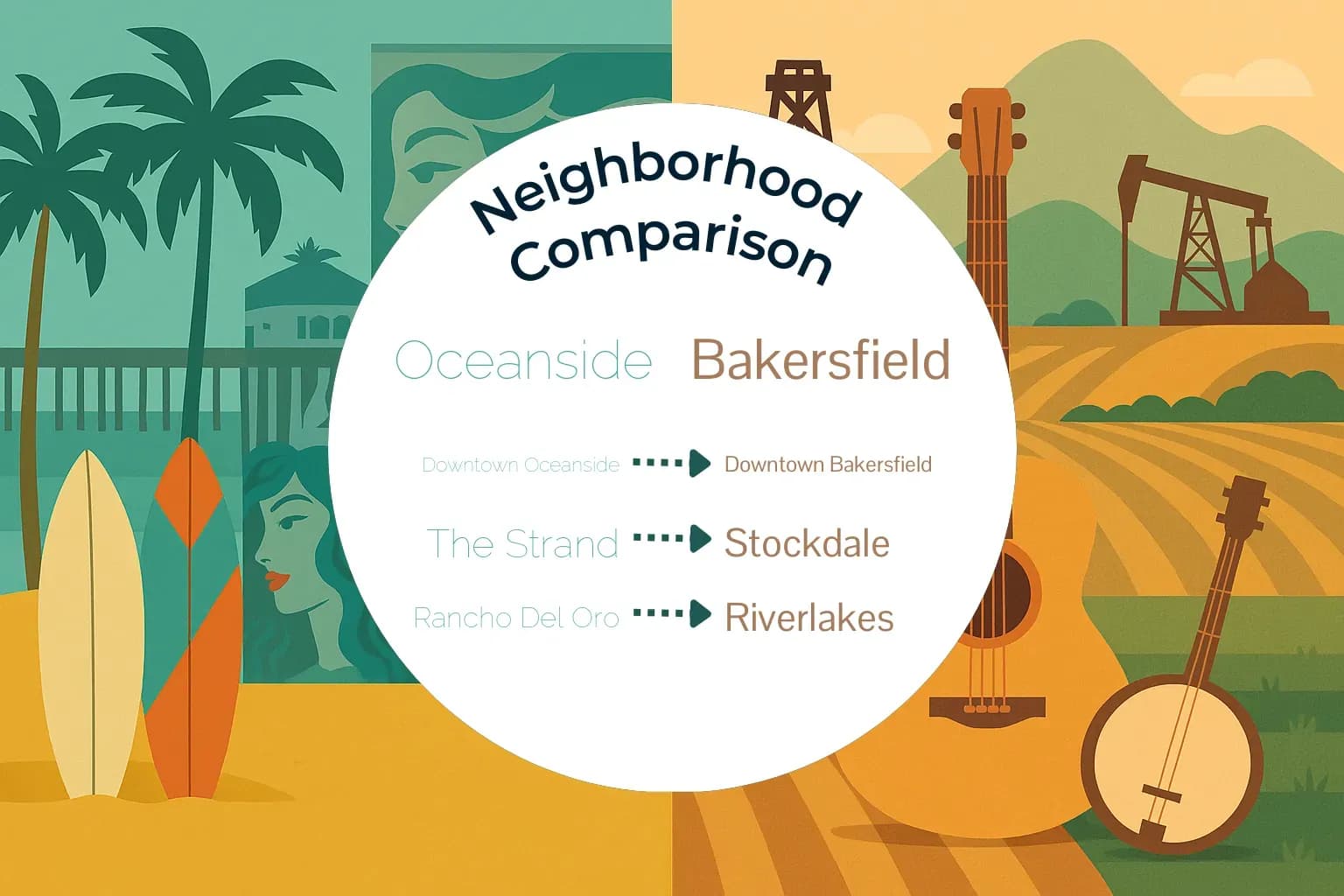 Oceanside vs Bakersfield Neighborhood Comparison
