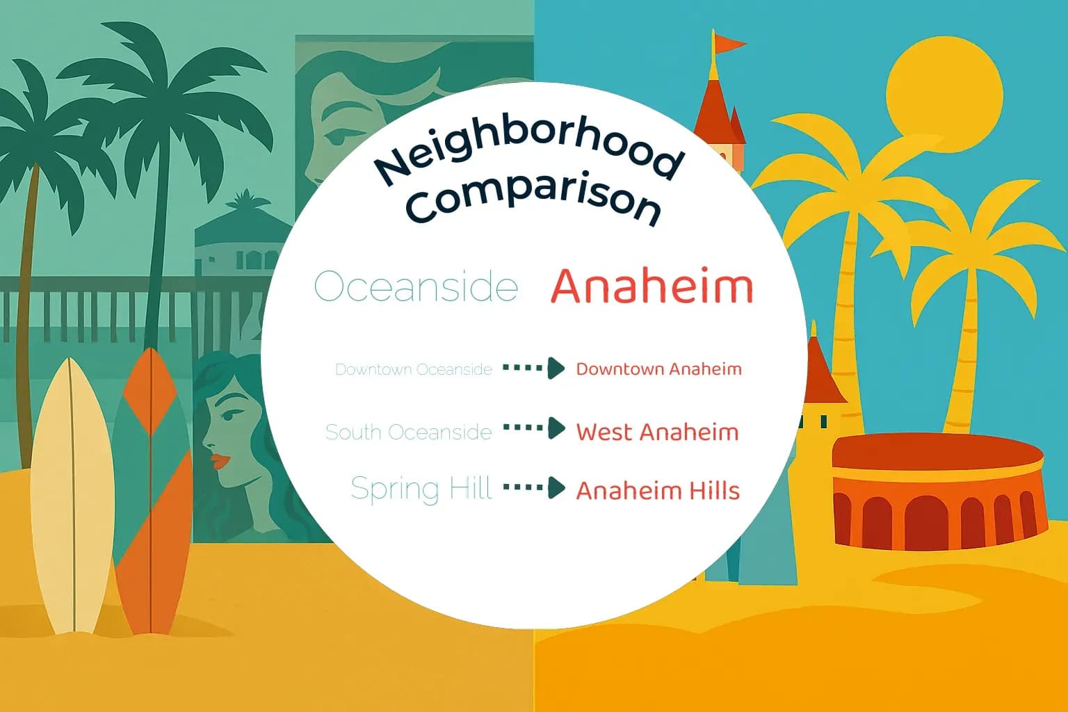 Oceanside vs Anaheim Neighborhood Comparison