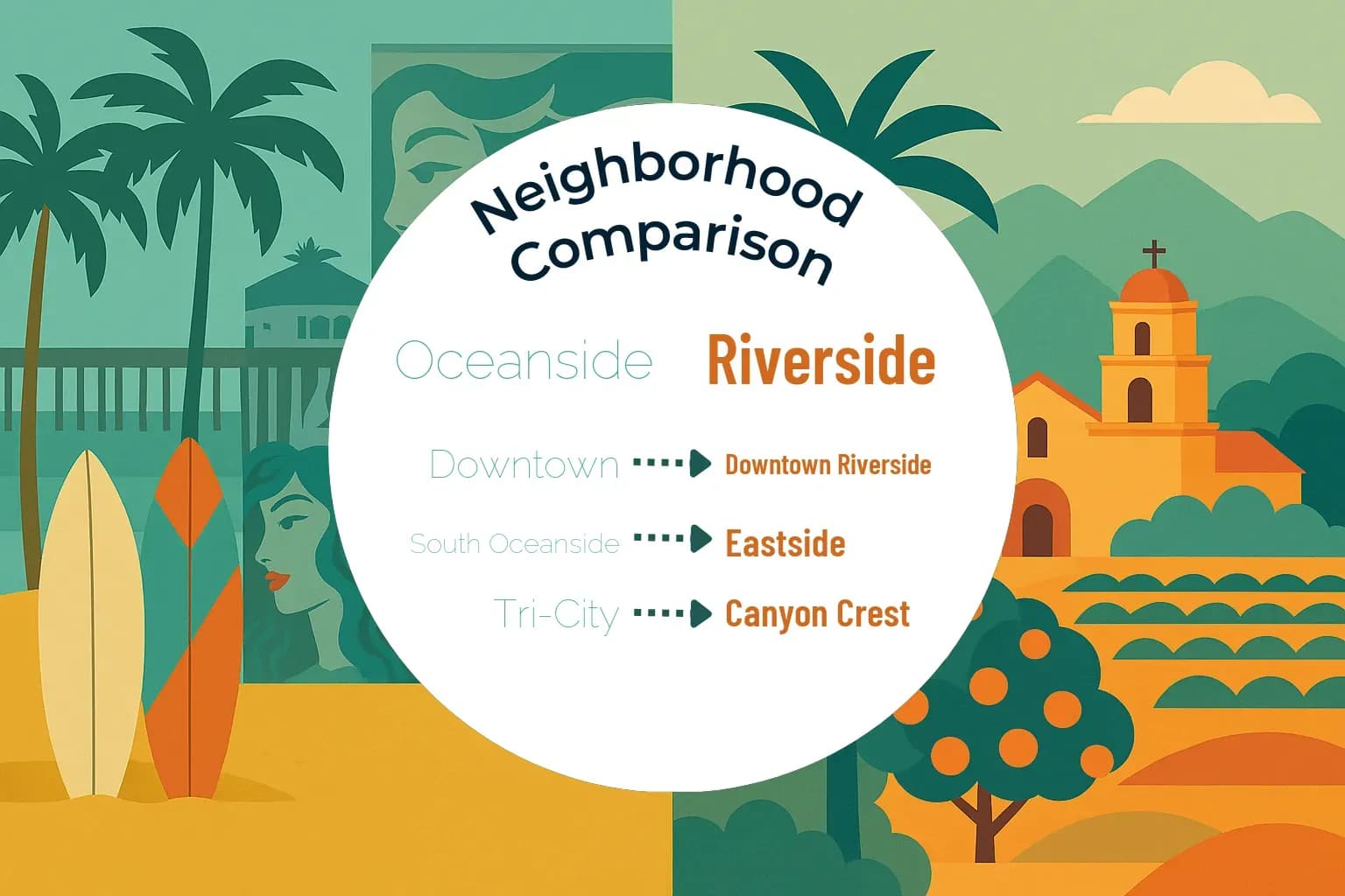 Oceanside vs Riverside Neighborhood Comparison