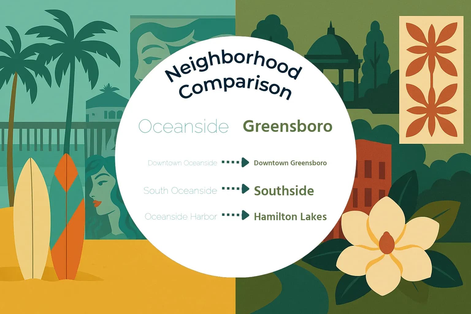 Oceanside vs Greensboro Neighborhood Comparison