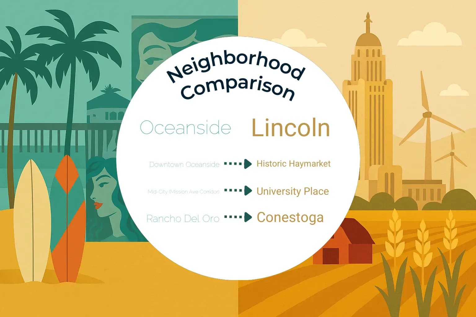Oceanside vs Lincoln Neighborhood Comparison