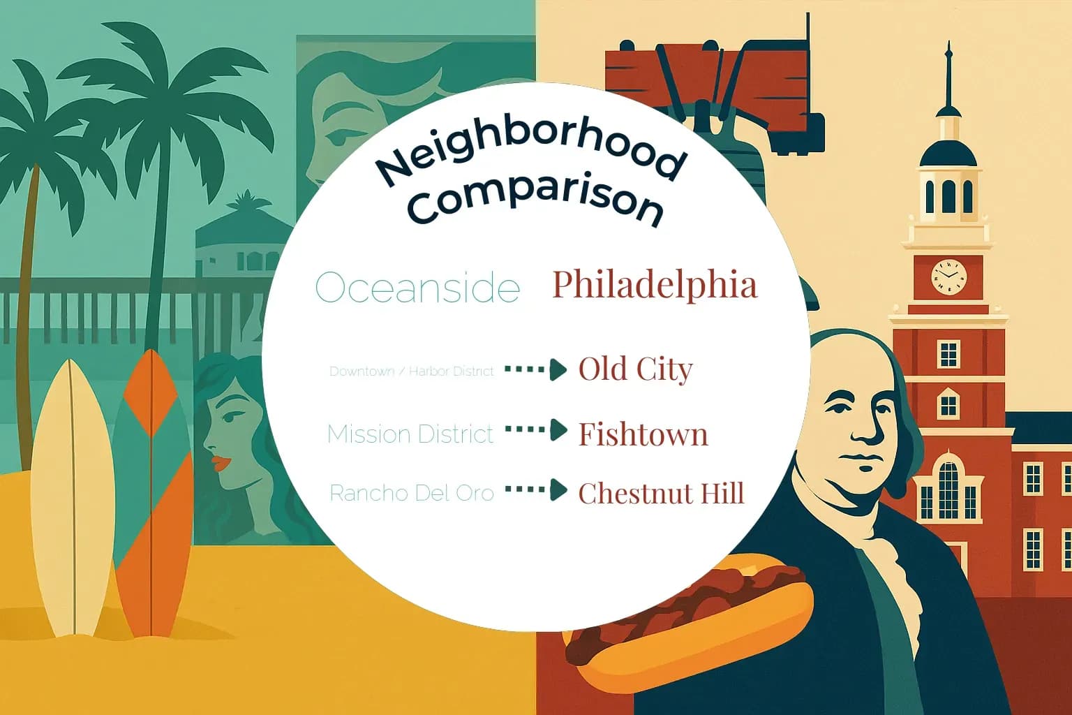 Oceanside vs Philadelphia Neighborhood Comparison