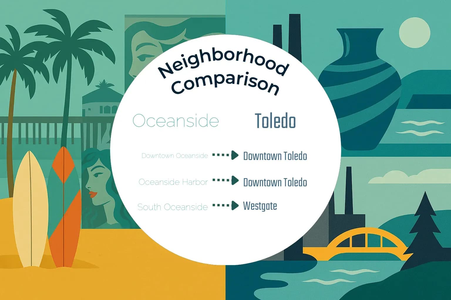 Oceanside vs Toledo Neighborhood Comparison