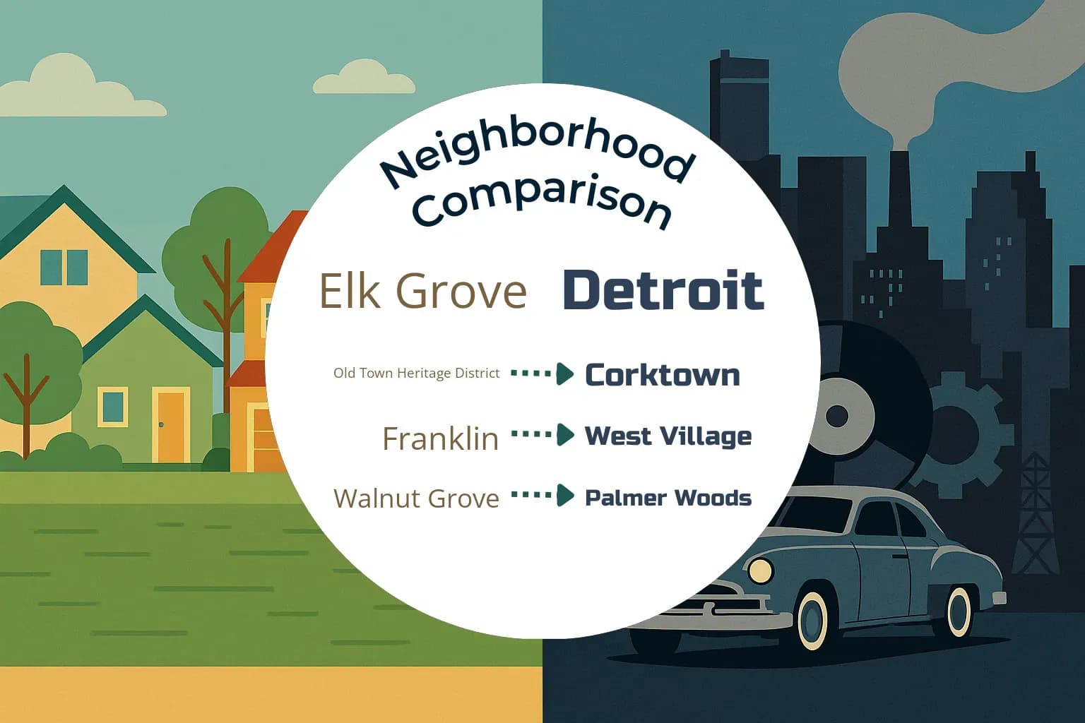 Elk Grove vs Detroit Neighborhood Comparison