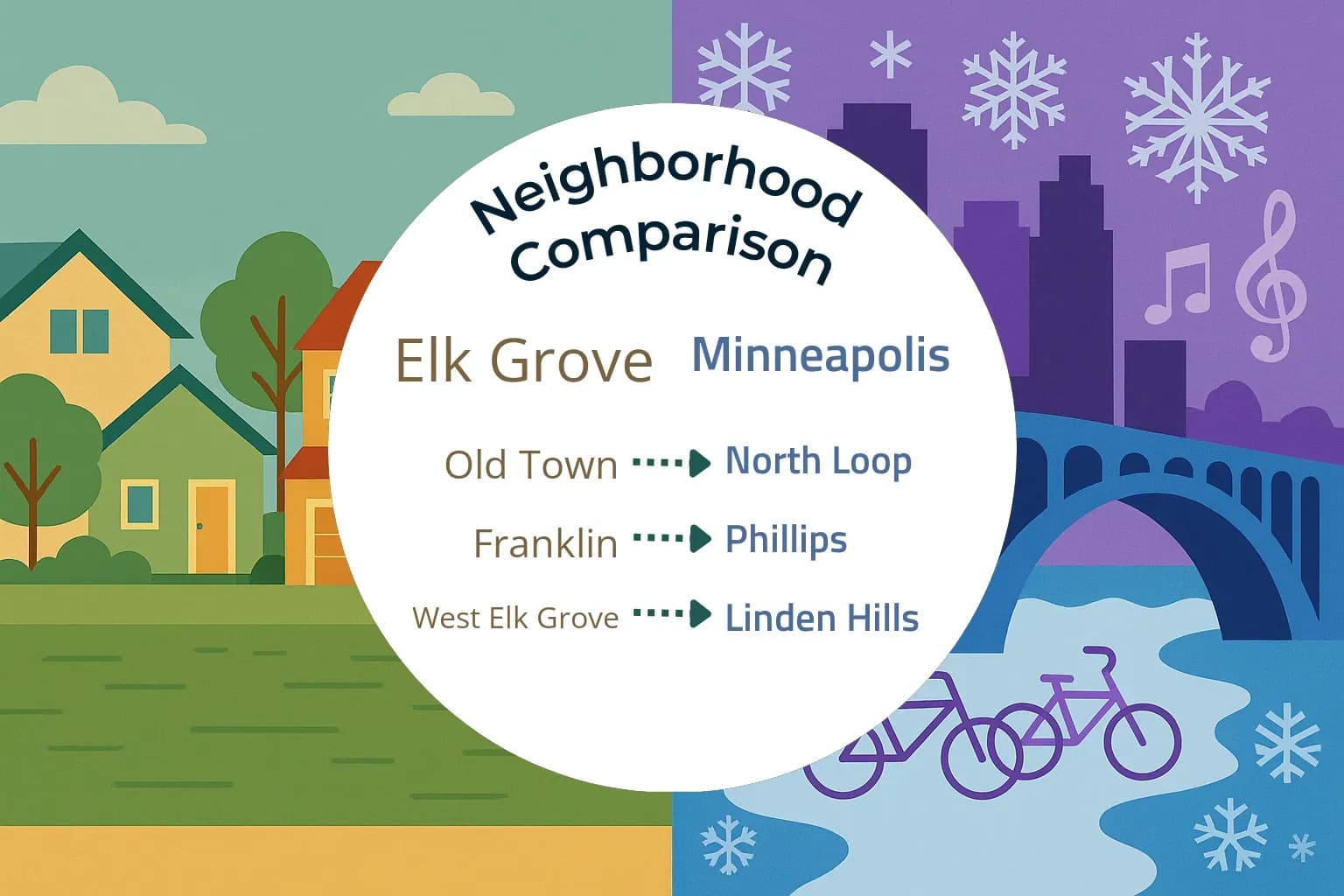 Elk Grove vs Minneapolis Neighborhood Comparison
