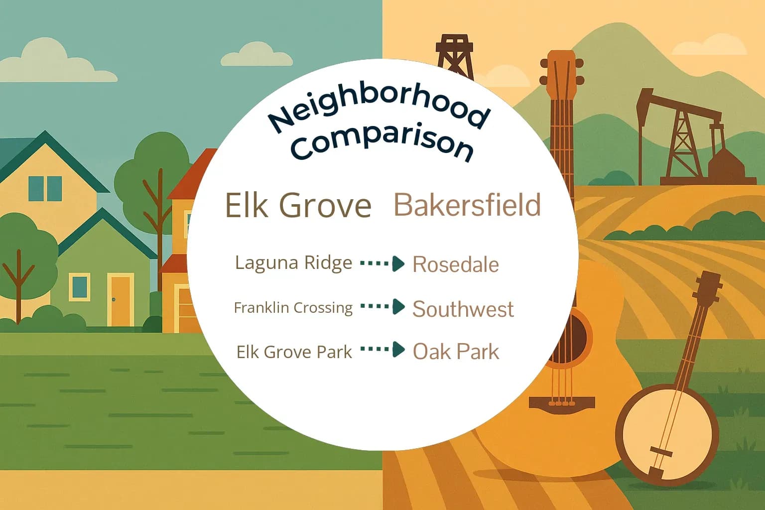Elk Grove vs Bakersfield Neighborhood Comparison