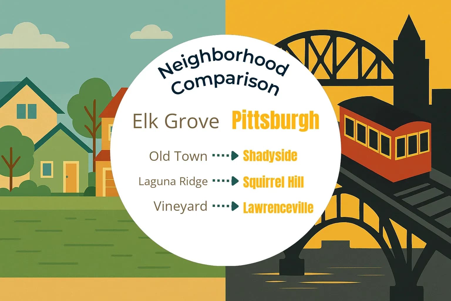 Elk Grove vs Pittsburgh Neighborhood Comparison