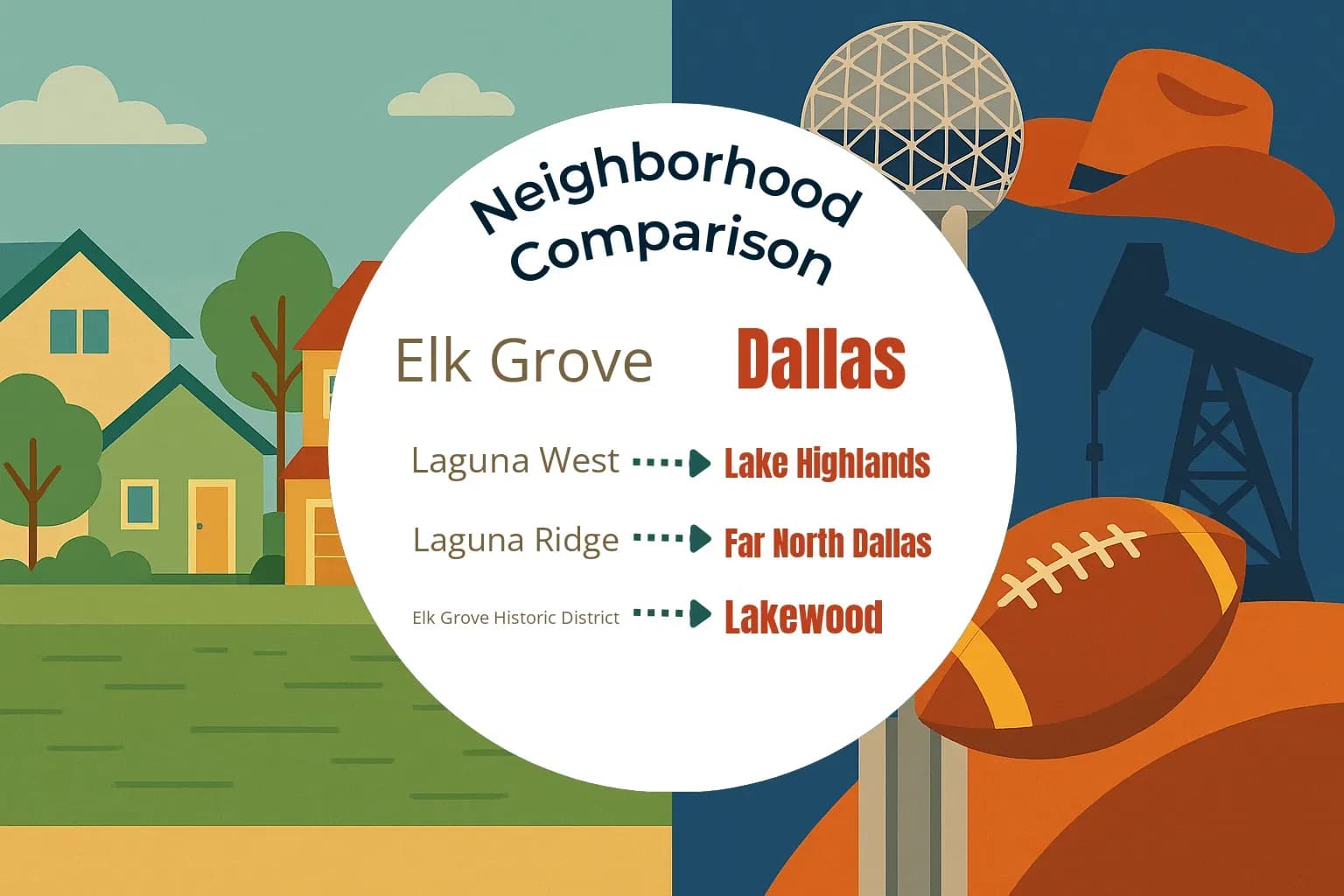 Elk Grove vs Dallas Neighborhood Comparison