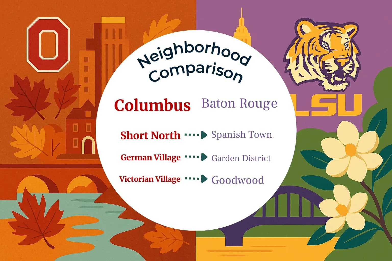 Columbus vs Baton Rouge Neighborhood Comparison