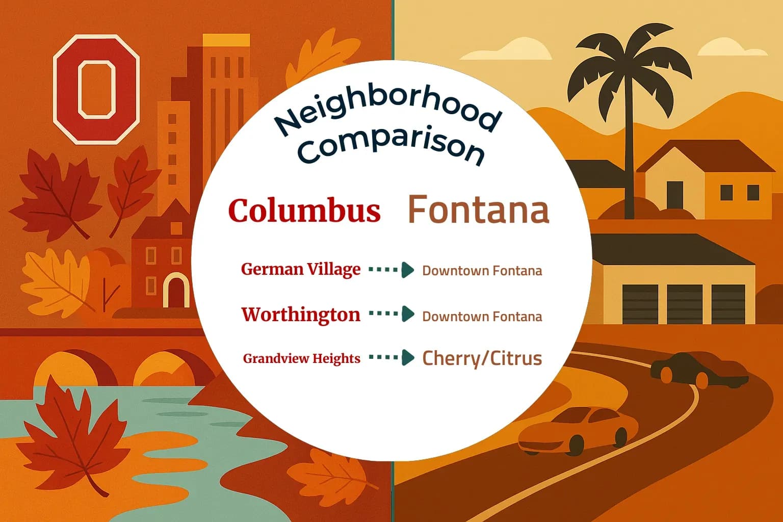 Columbus vs Fontana Neighborhood Comparison