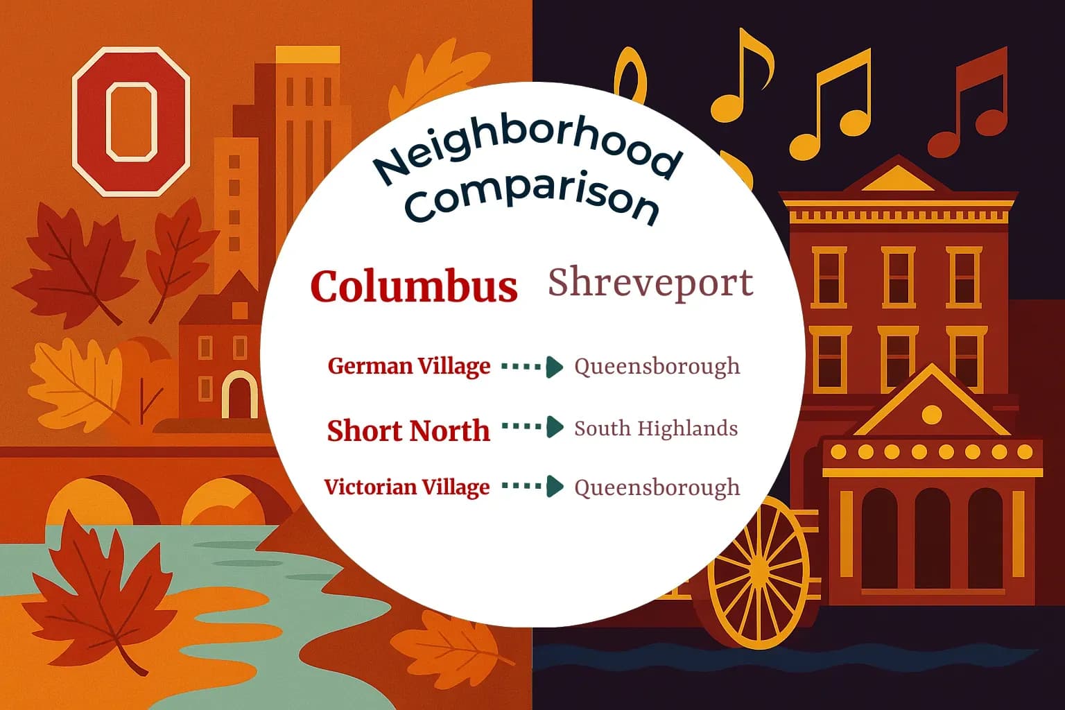 Columbus vs Shreveport Neighborhood Comparison