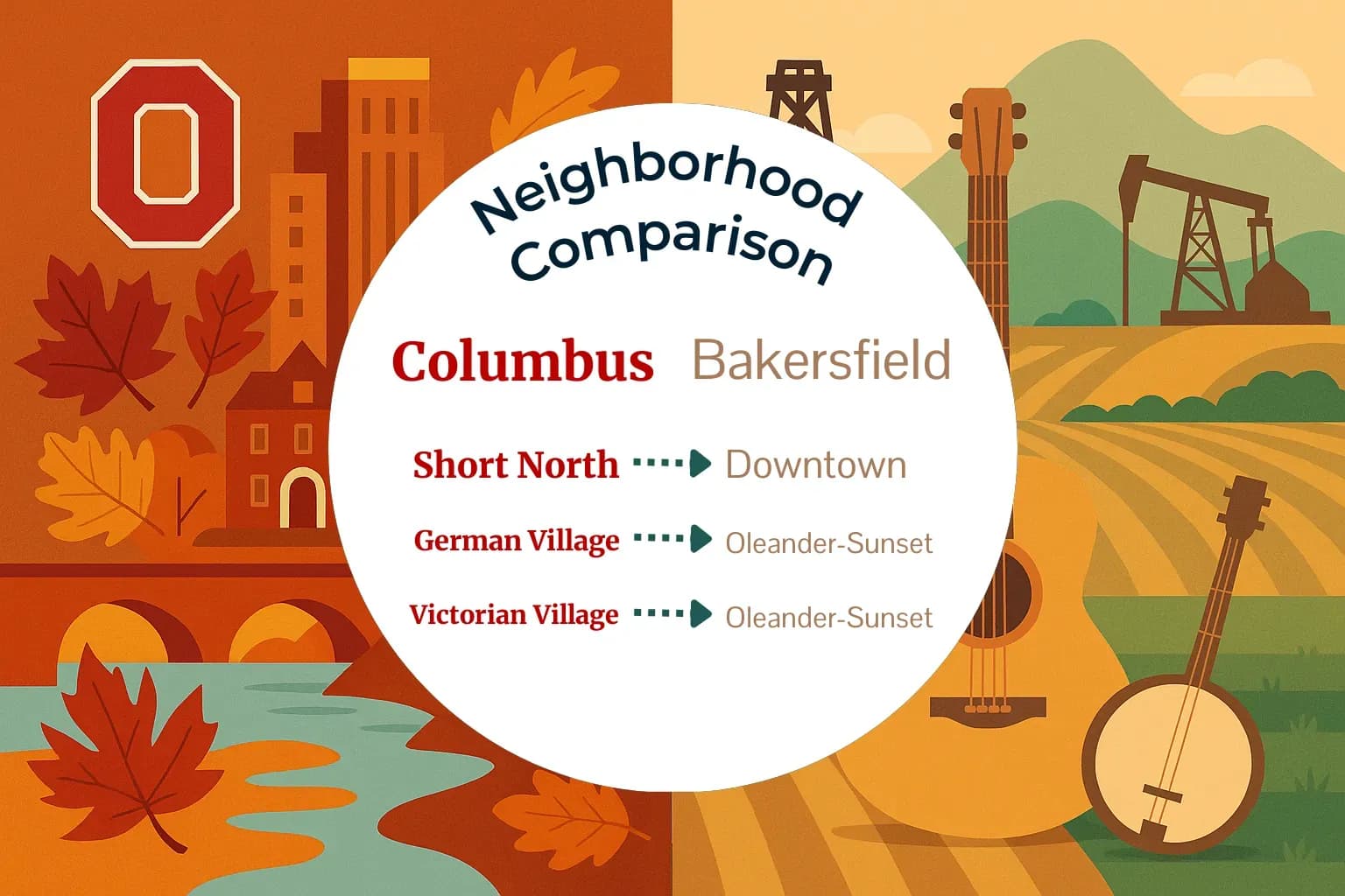 Columbus vs Bakersfield Neighborhood Comparison