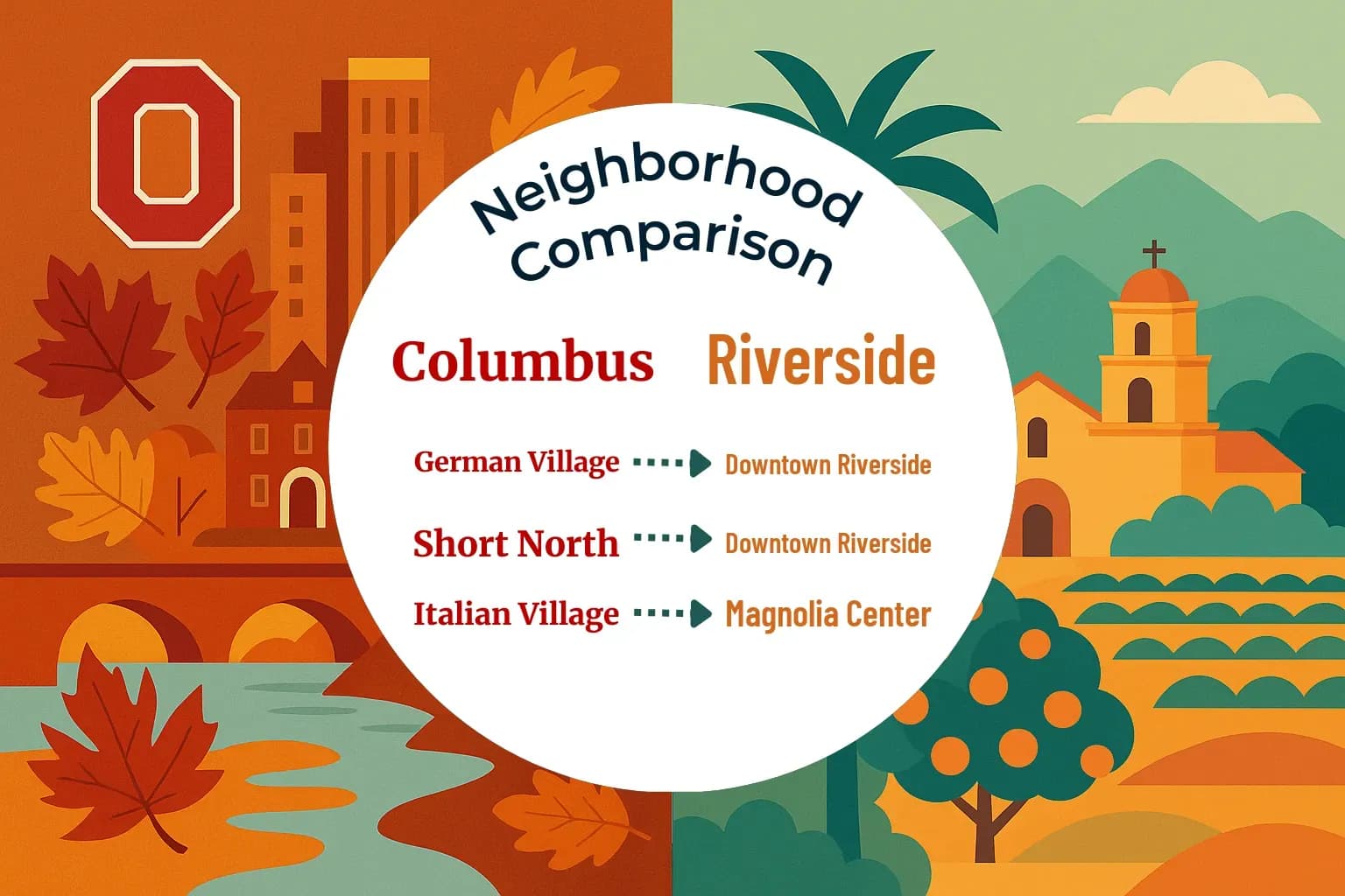 Columbus vs Riverside Neighborhood Comparison