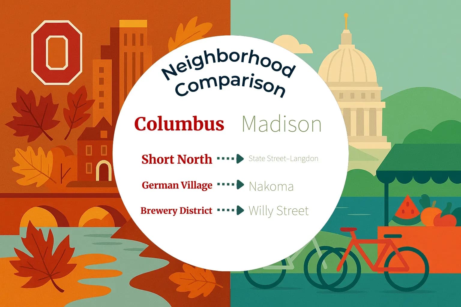 Columbus vs Madison Neighborhood Comparison