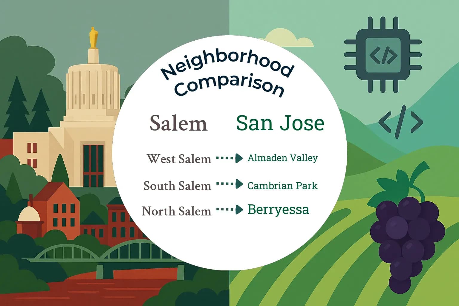 Salem vs San Jose Neighborhood Comparison