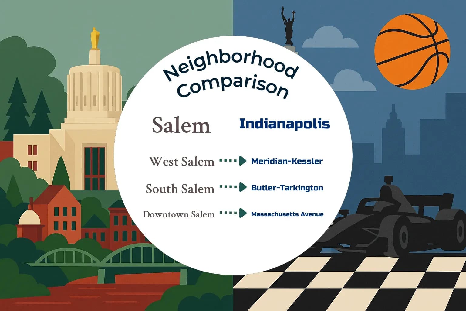 Salem vs Indianapolis Neighborhood Comparison