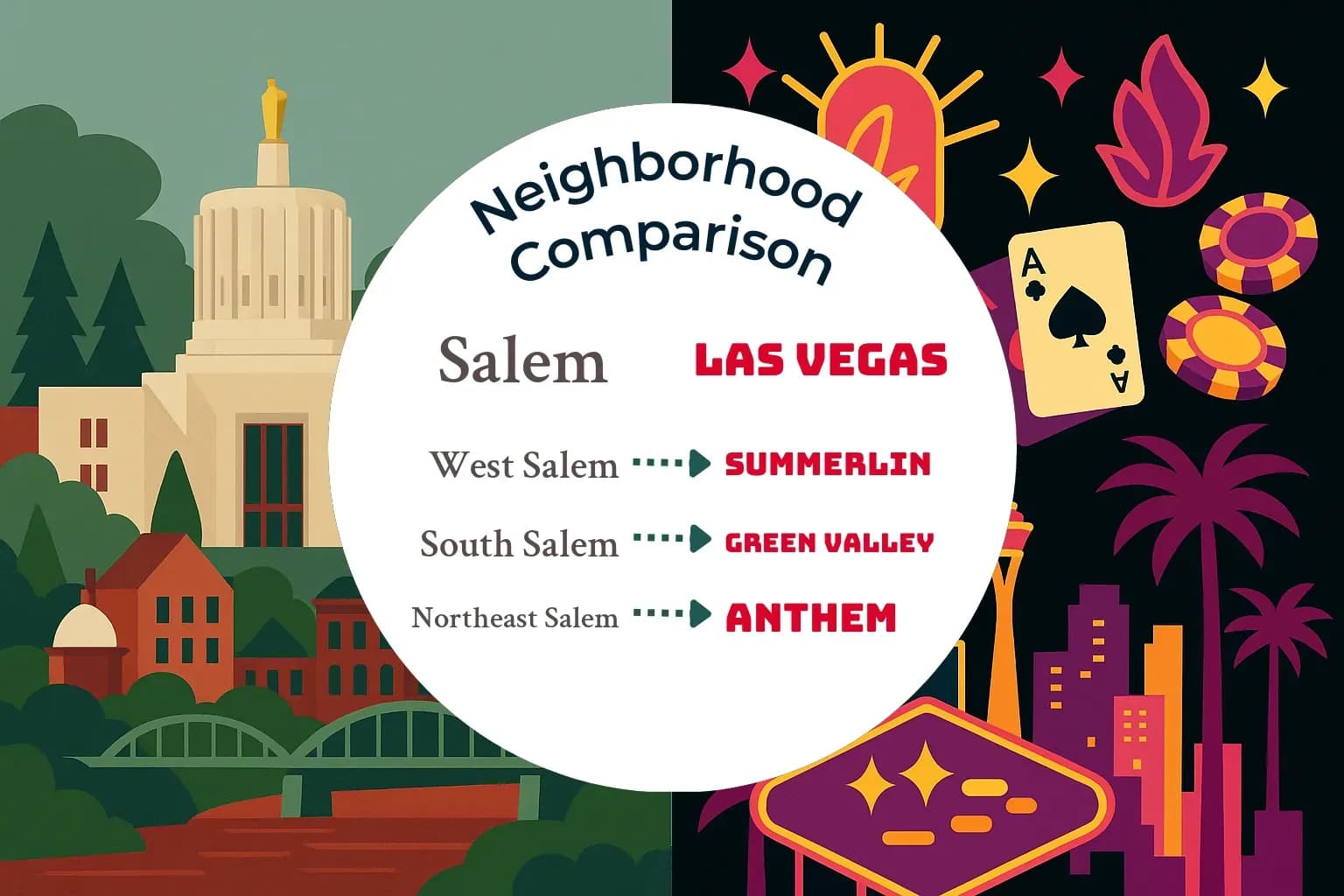 Salem vs Las Vegas Neighborhood Comparison