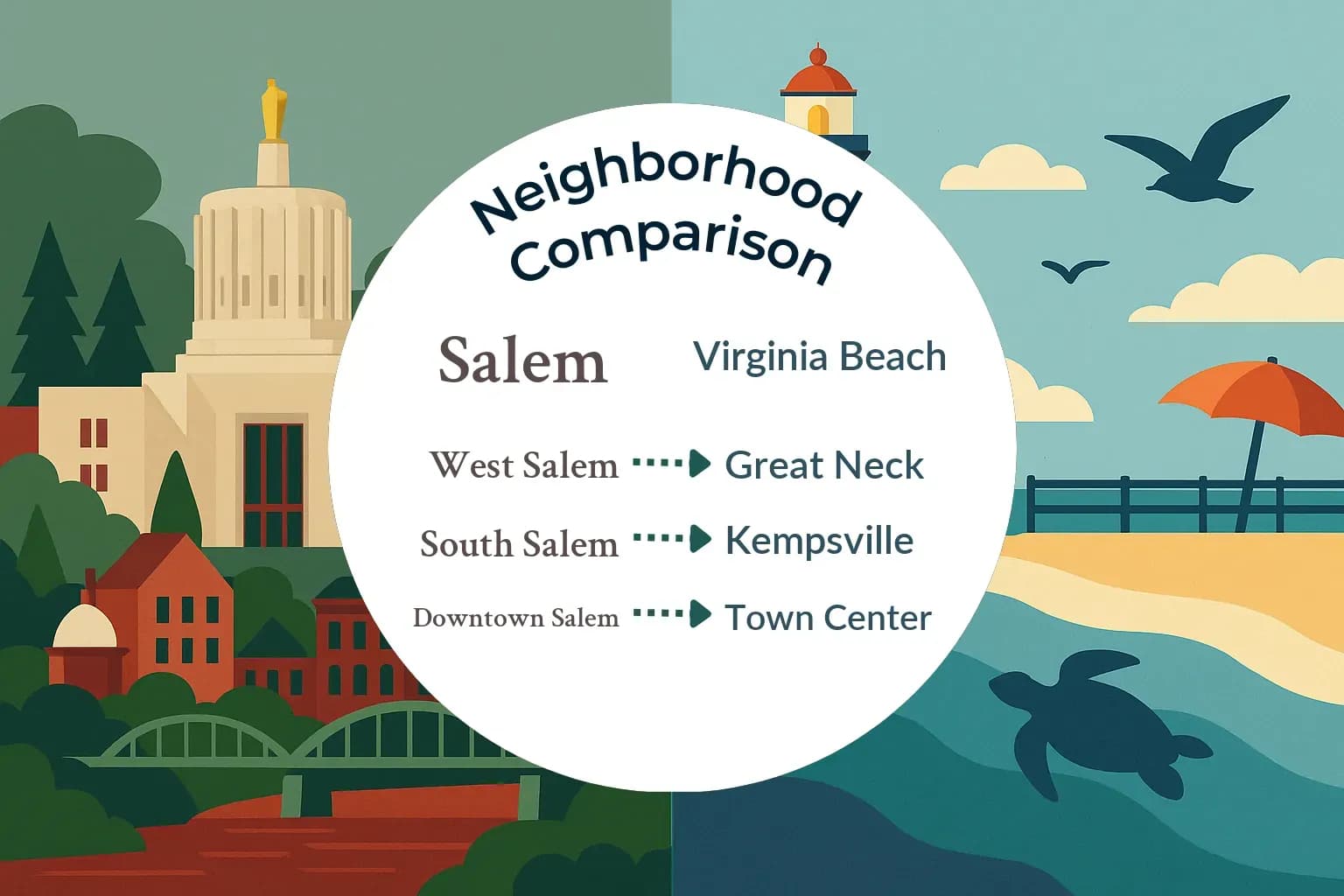 Salem vs Virginia Beach Neighborhood Comparison