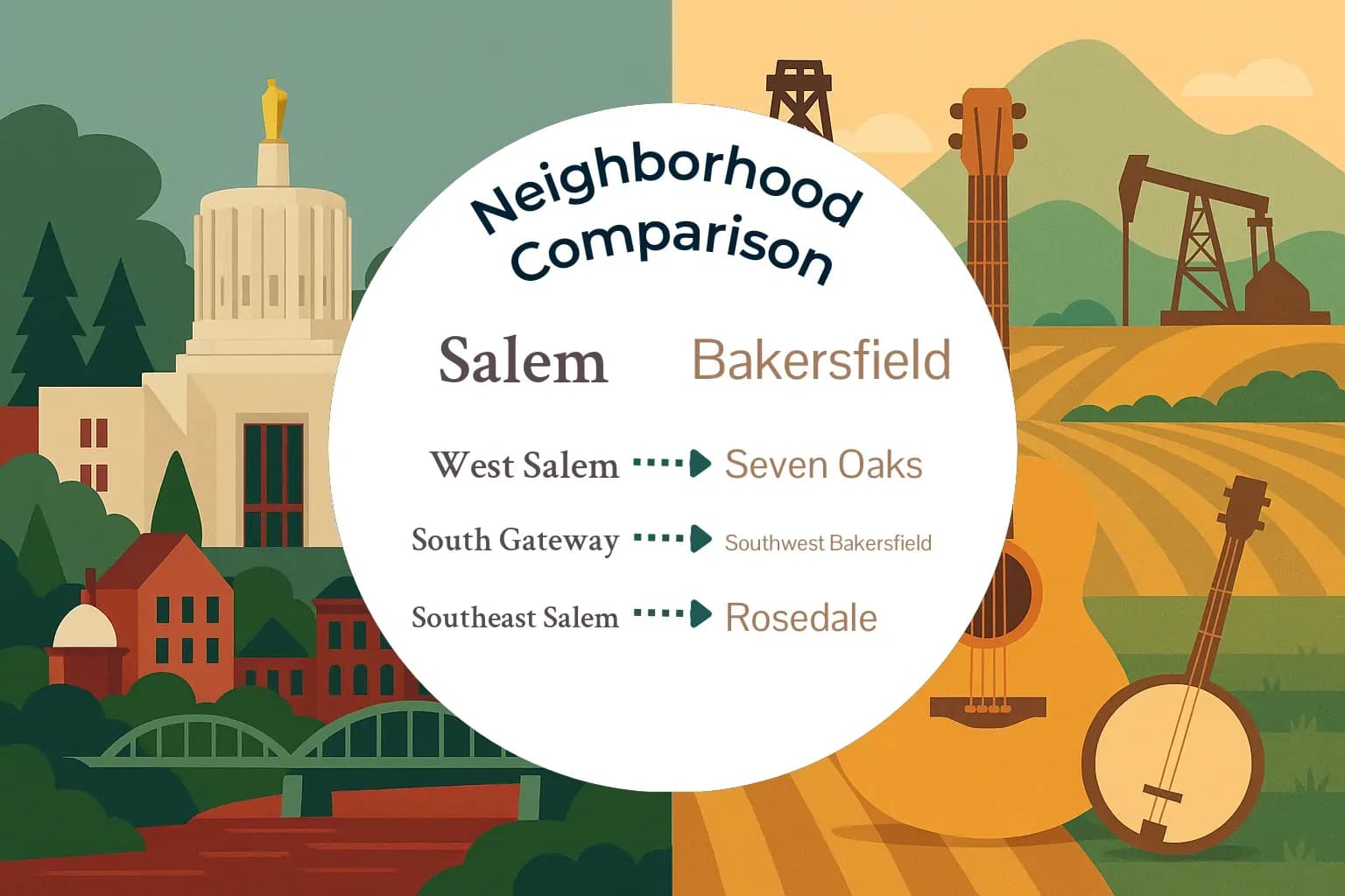 Salem vs Bakersfield Neighborhood Comparison