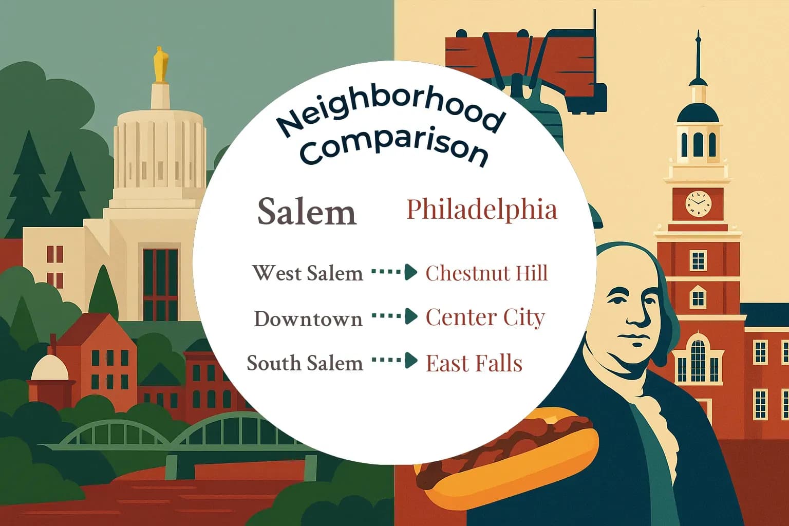 Salem vs Philadelphia Neighborhood Comparison