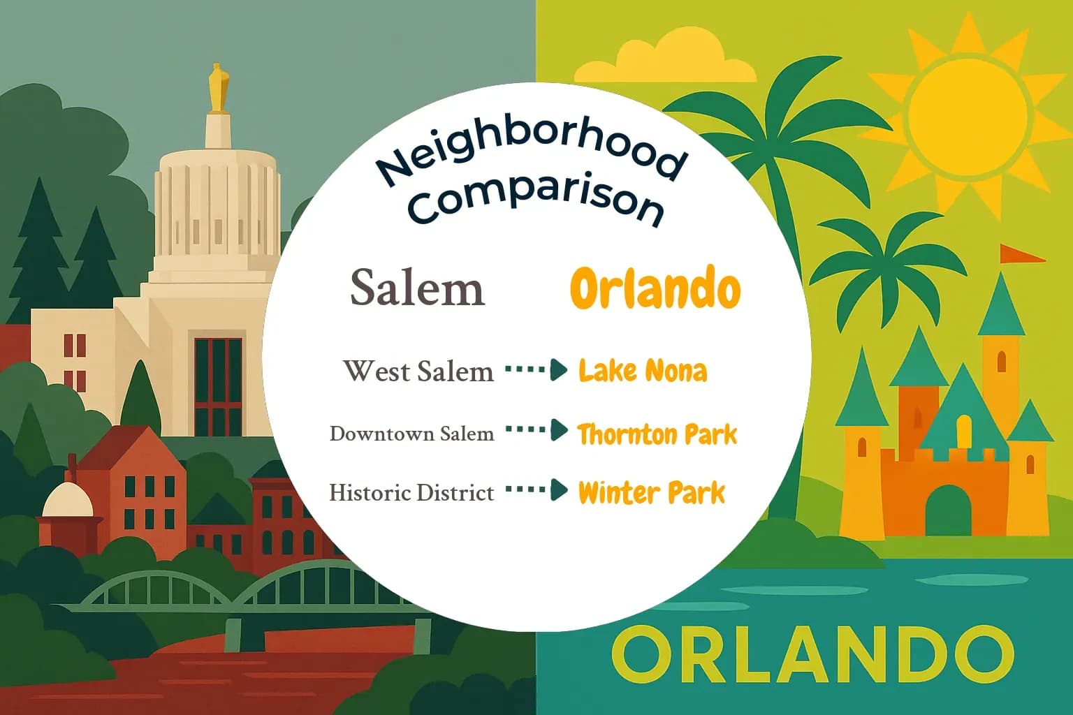 Salem vs Orlando Neighborhood Comparison