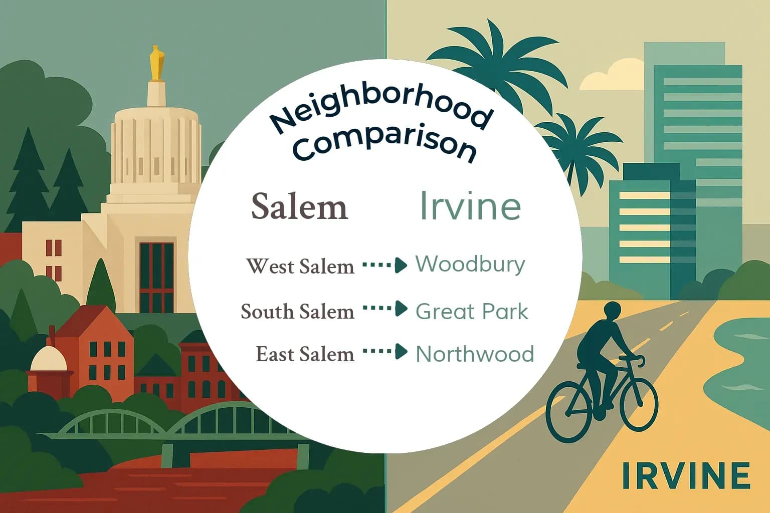 Salem vs Irvine Neighborhood Comparison