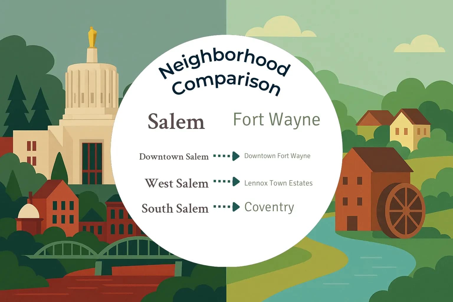 Salem vs Fort Wayne Neighborhood Comparison
