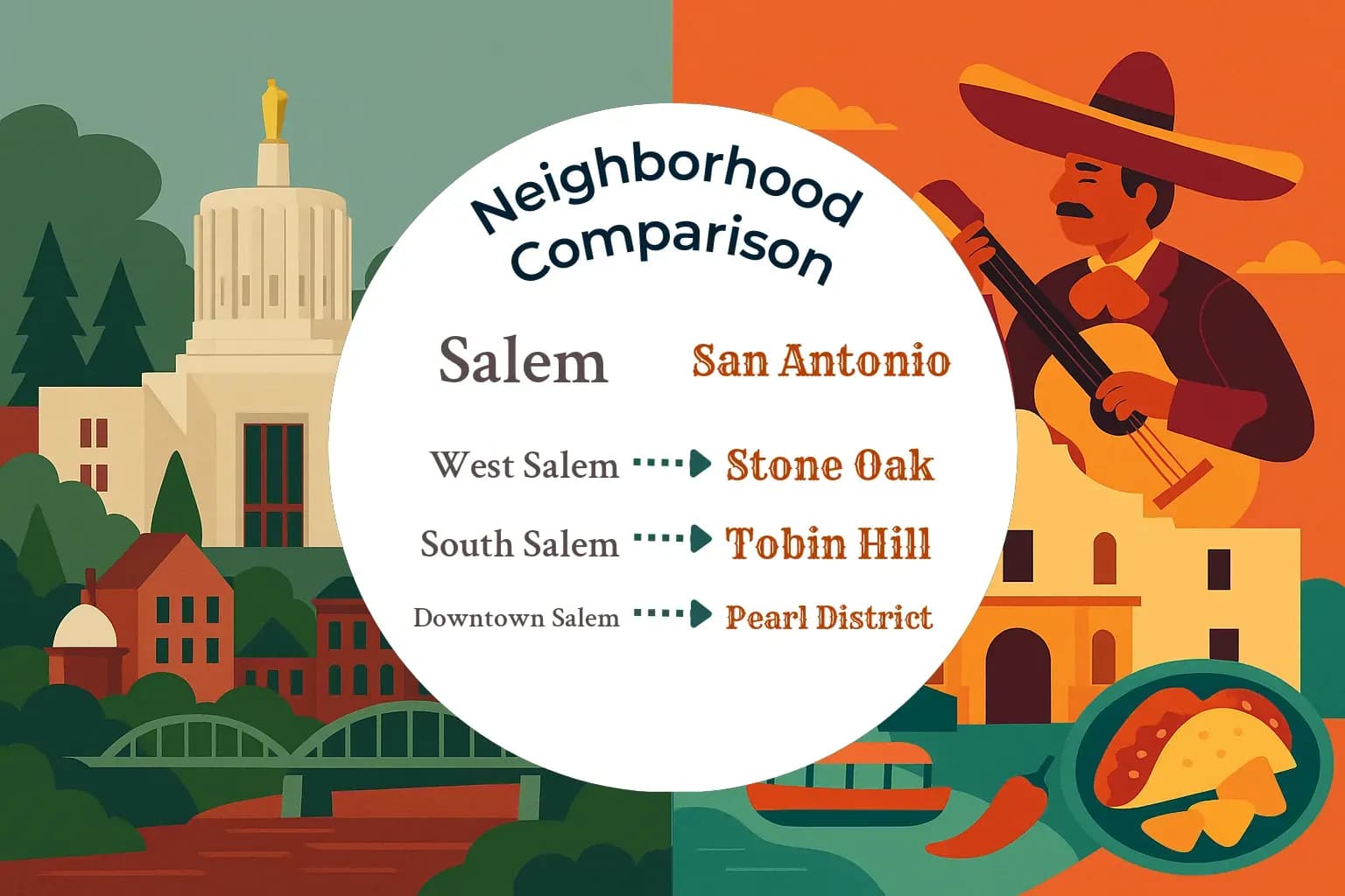 Salem vs San Antonio Neighborhood Comparison