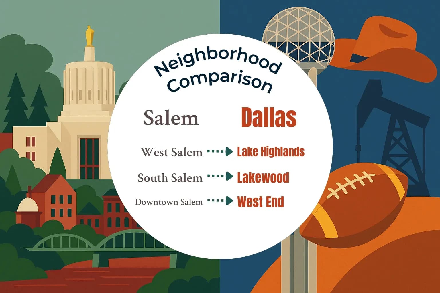 Salem vs Dallas Neighborhood Comparison