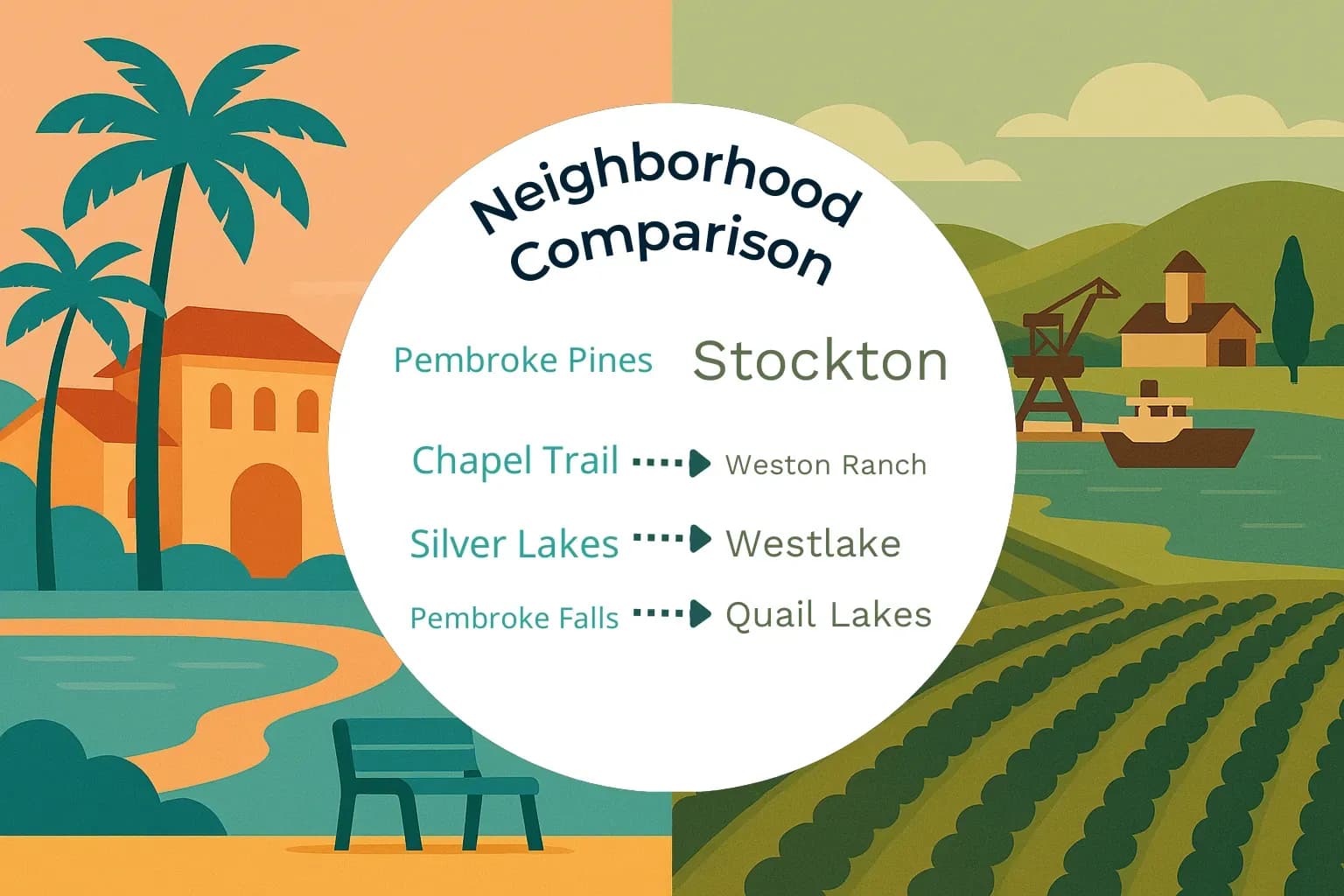 Pembroke Pines vs Stockton Neighborhood Comparison