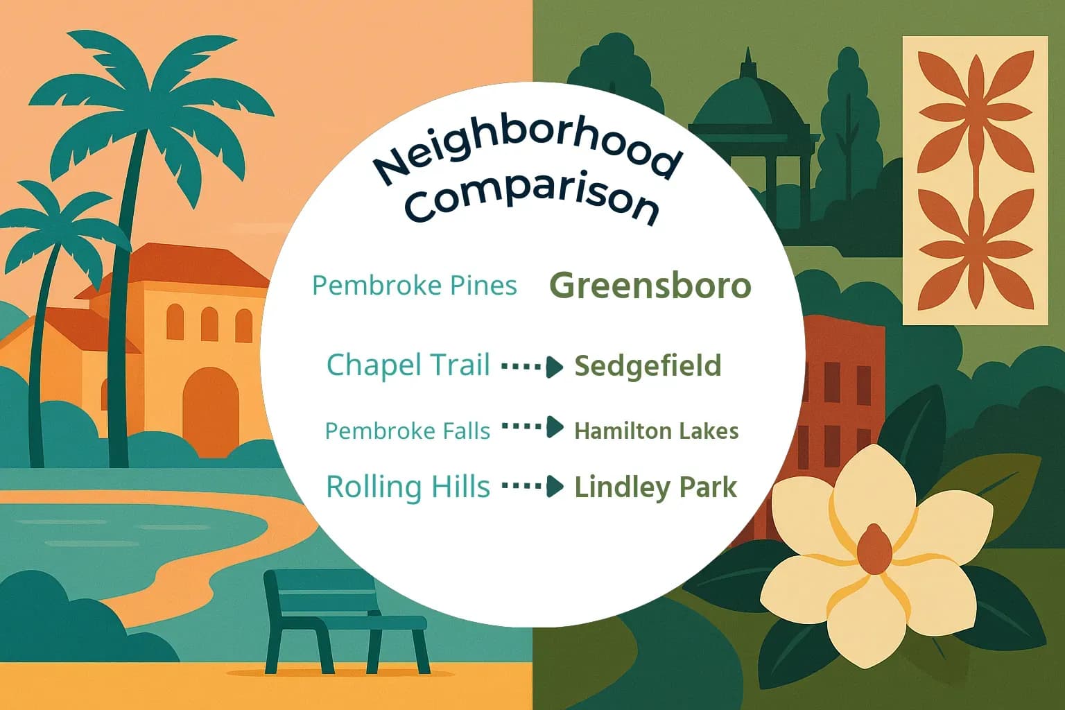 Pembroke Pines vs Greensboro Neighborhood Comparison