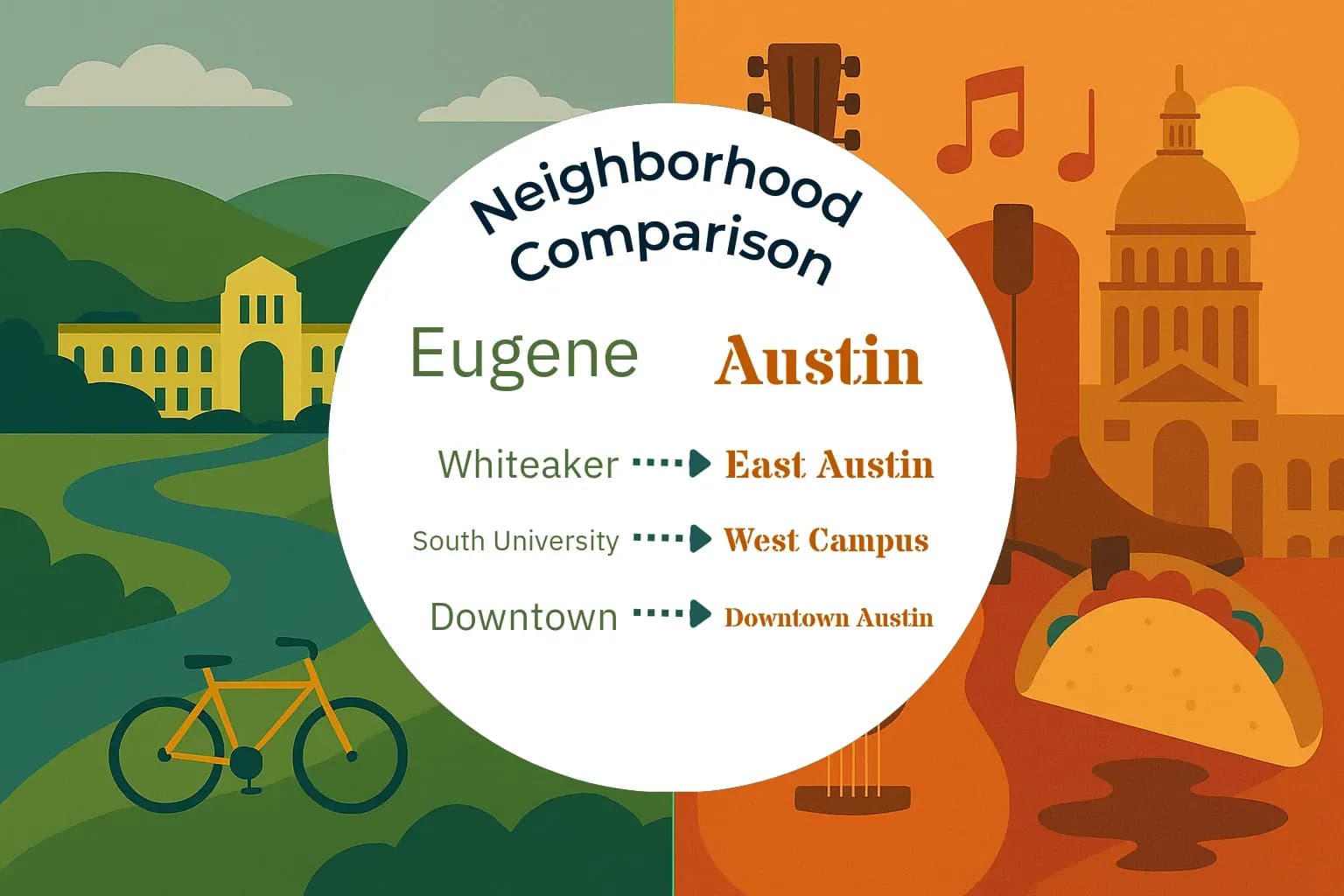 Eugene vs Austin Neighborhood Comparison