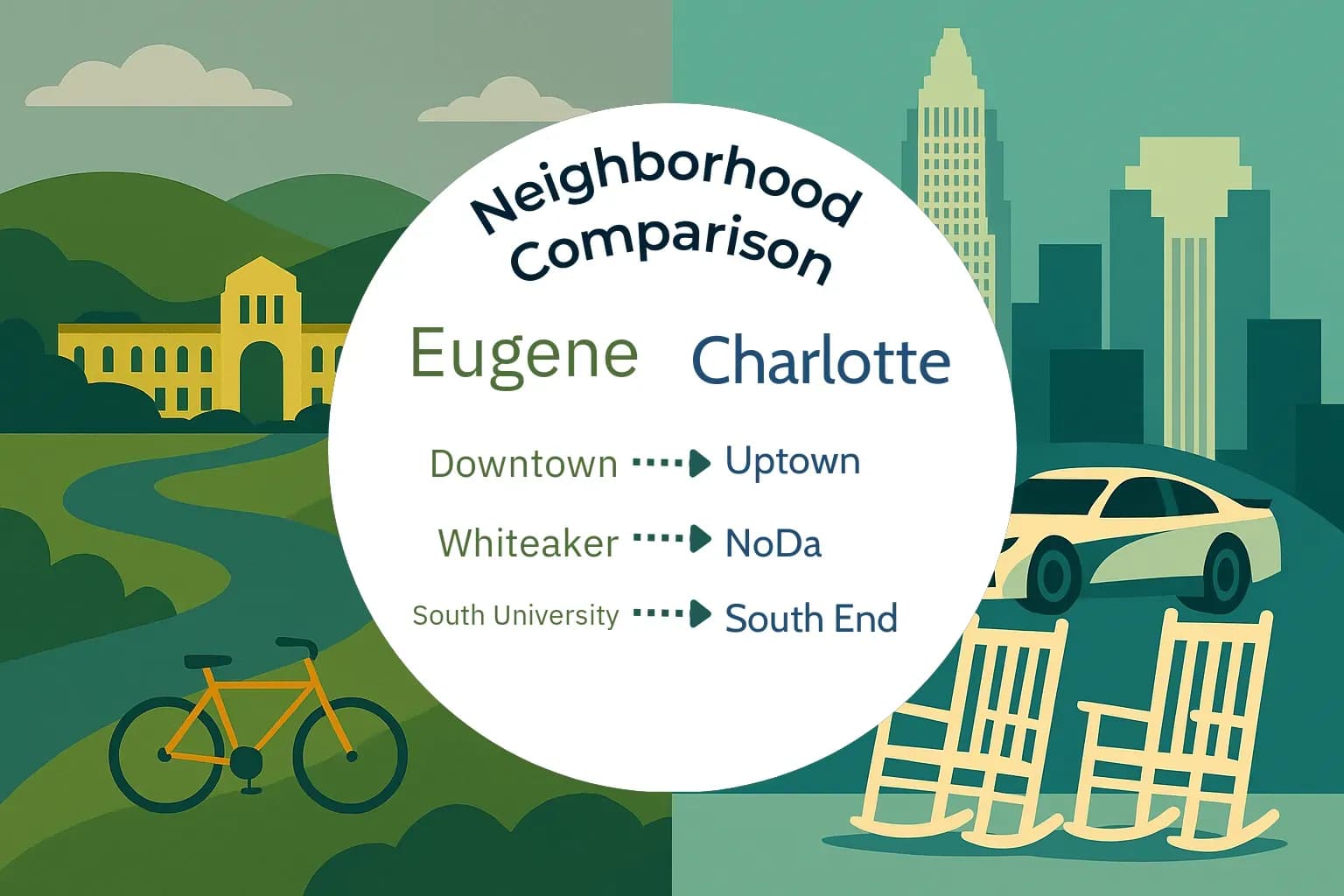 Eugene vs Charlotte Neighborhood Comparison