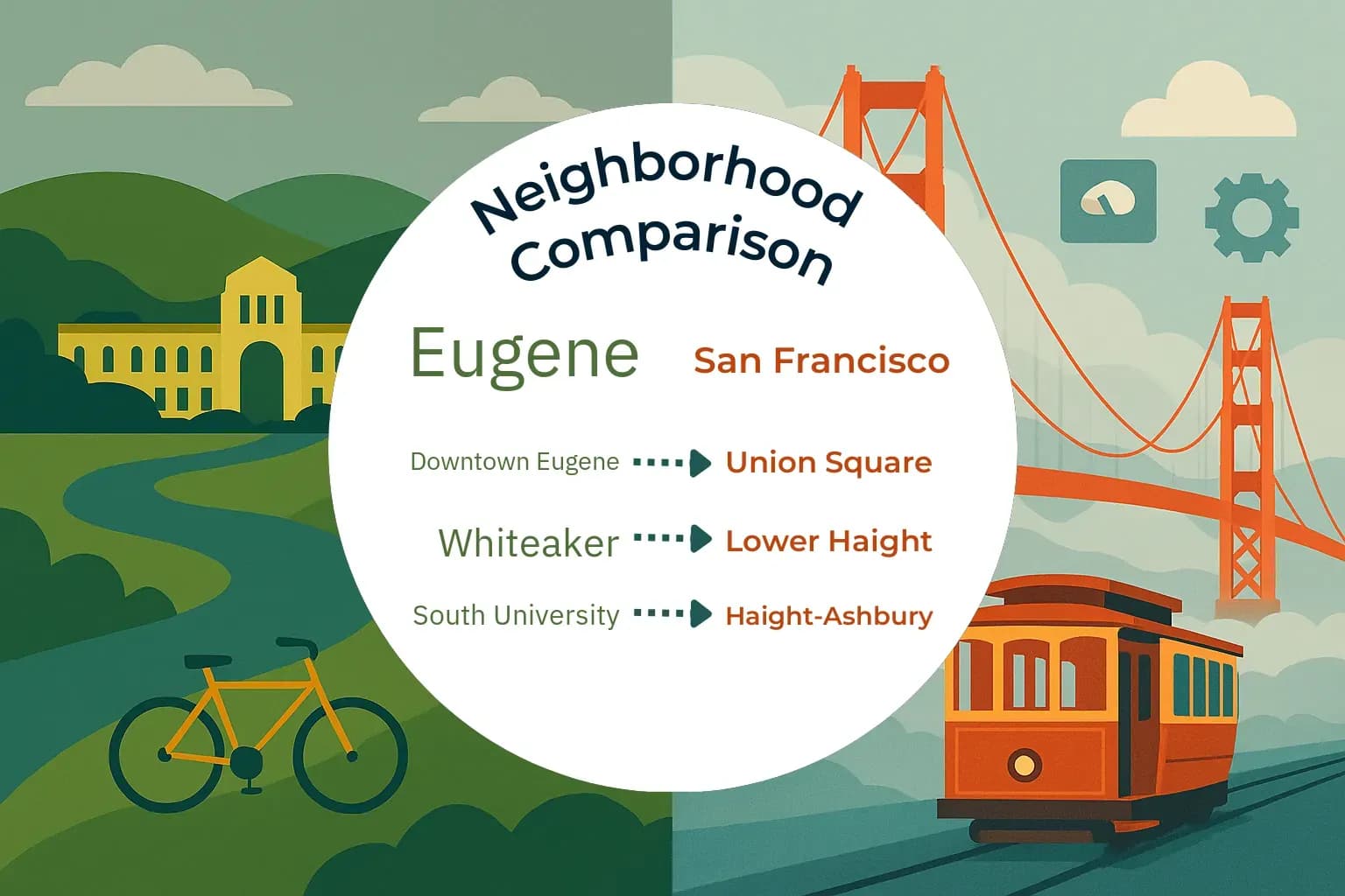 Eugene vs San Francisco Neighborhood Comparison