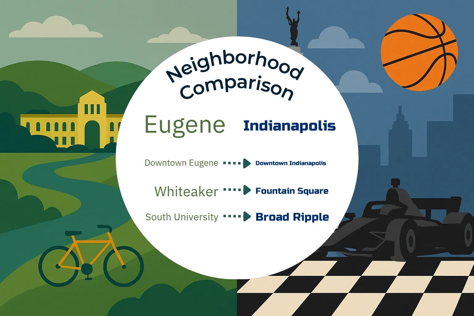 Eugene vs Indianapolis Neighborhood Comparison
