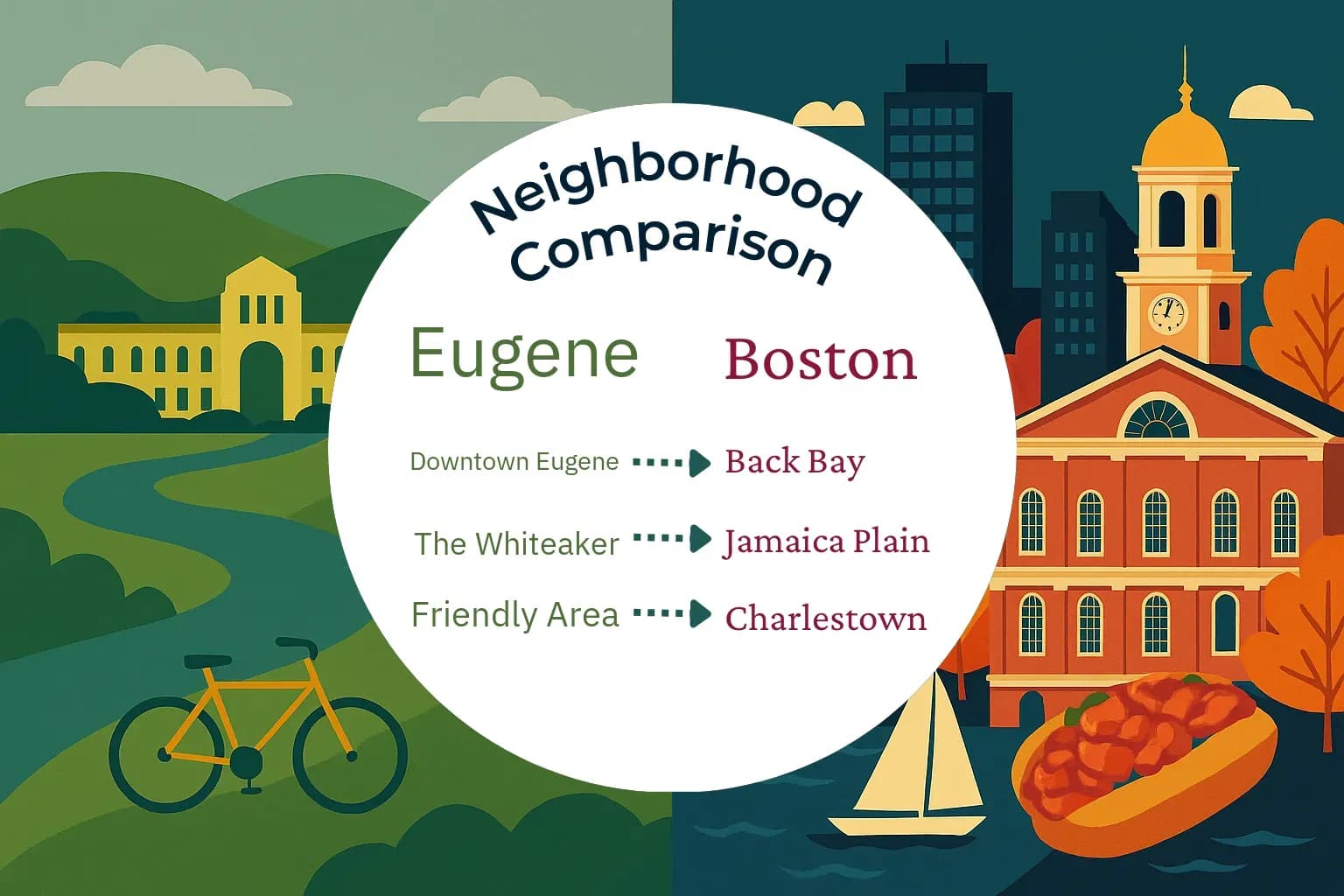 Eugene vs Boston Neighborhood Comparison